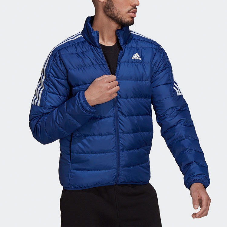 Men's adidas Ess Down Sports Stay Warm Stand Collar With Down Feather Blue Jacket GT9173 - 3