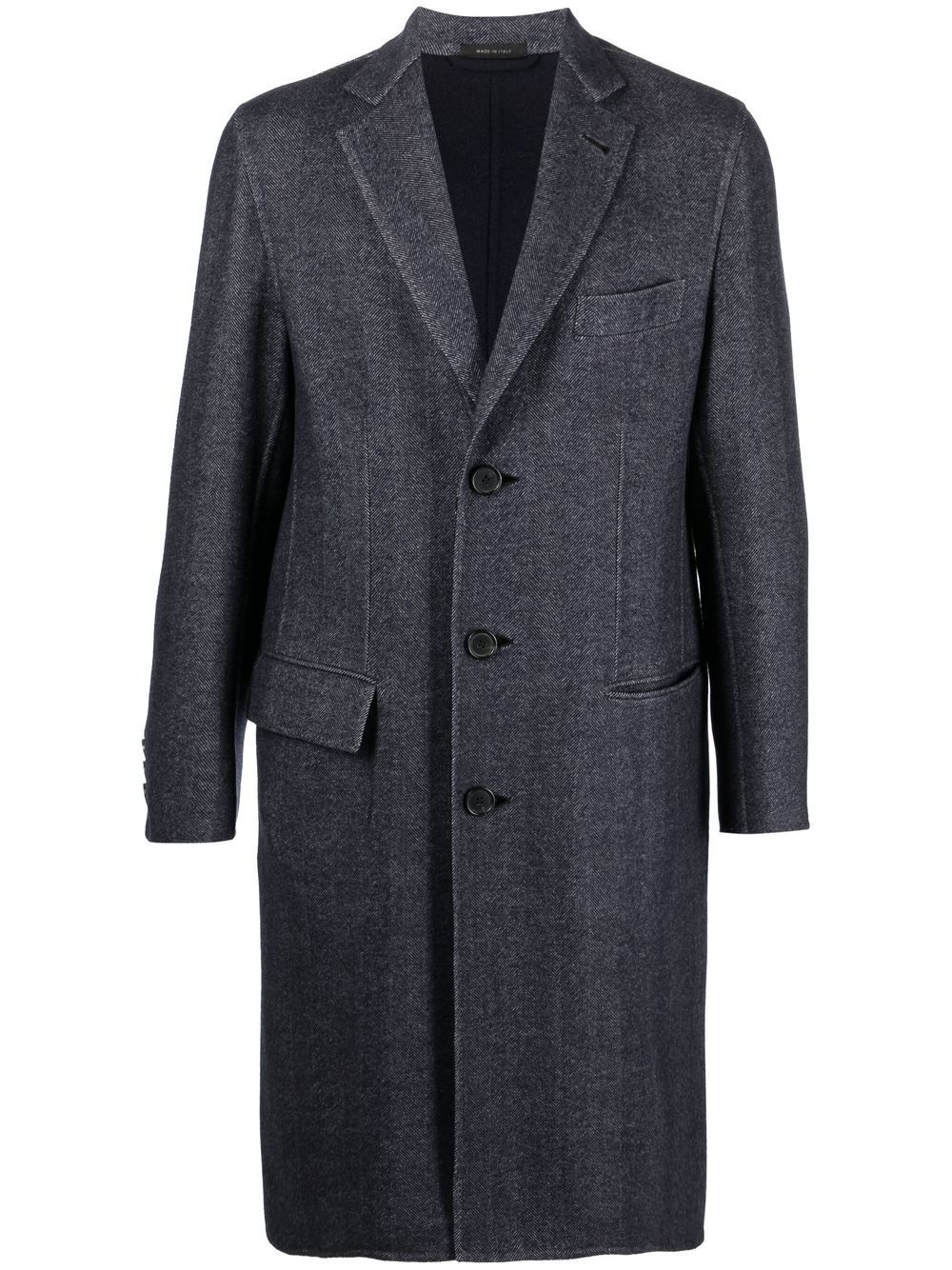 single-breasted wool coat - 1