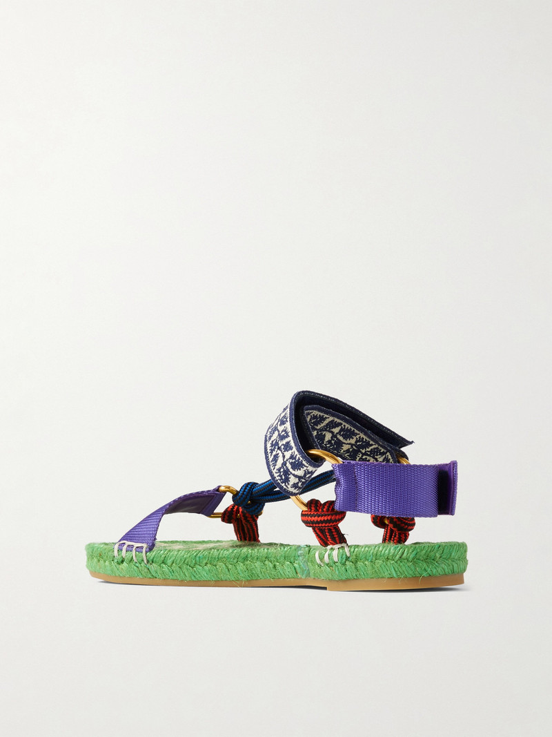 Grosgrain, Cord And Jacquard Espadrille Sandals 3