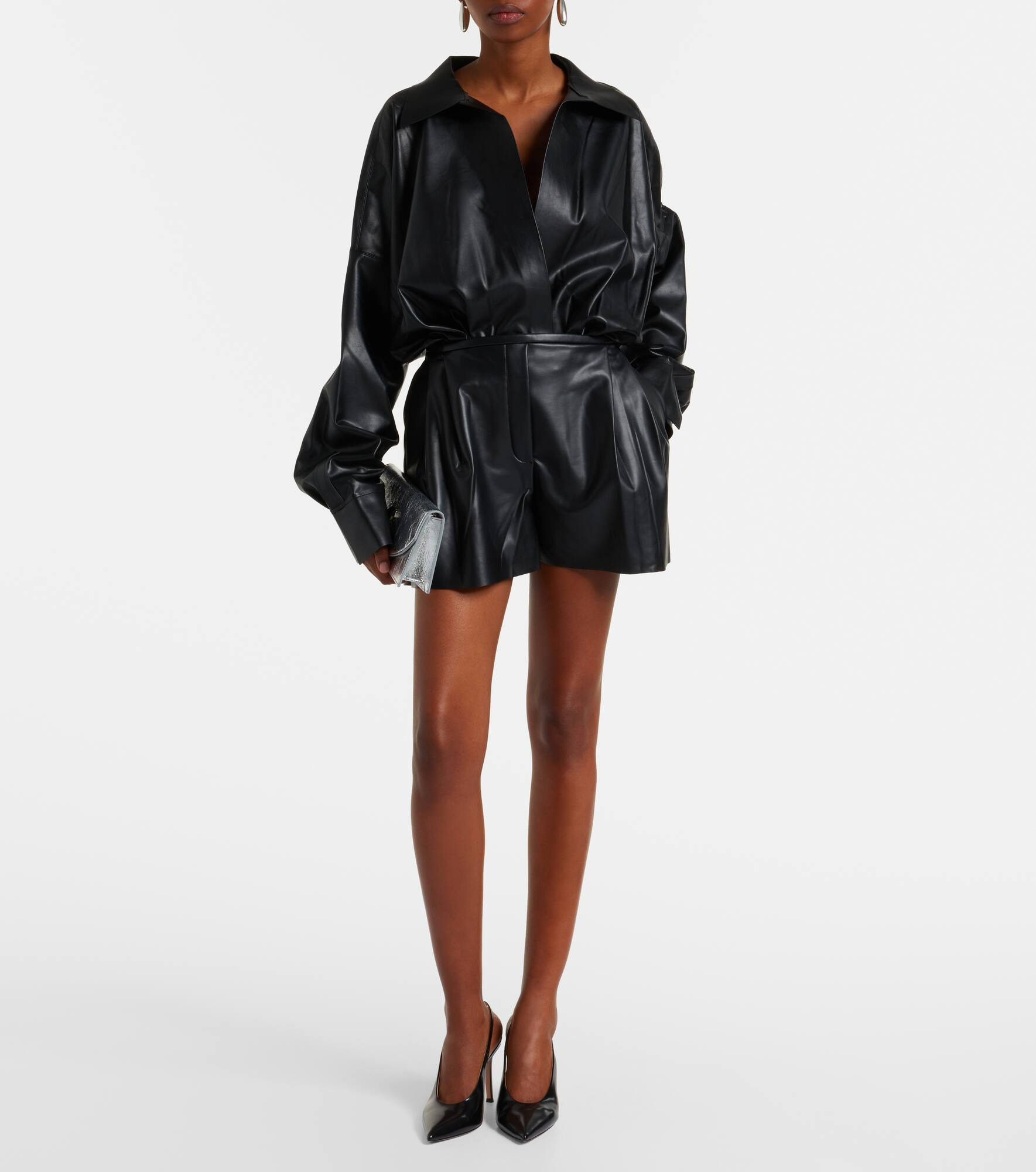 Faux leather bodysuit - 2