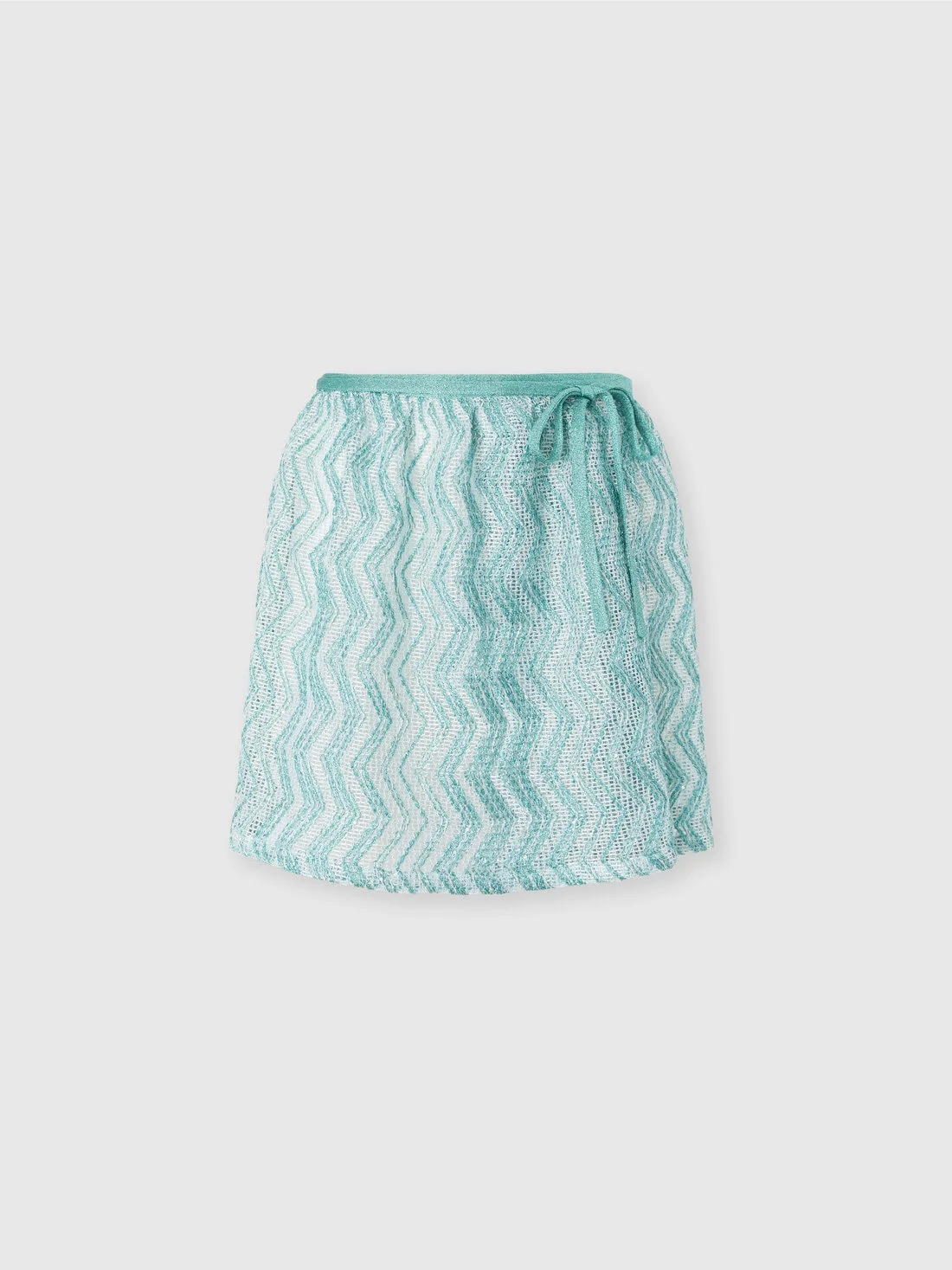 Zigzag mesh pareo mini skirt with sequins - 1