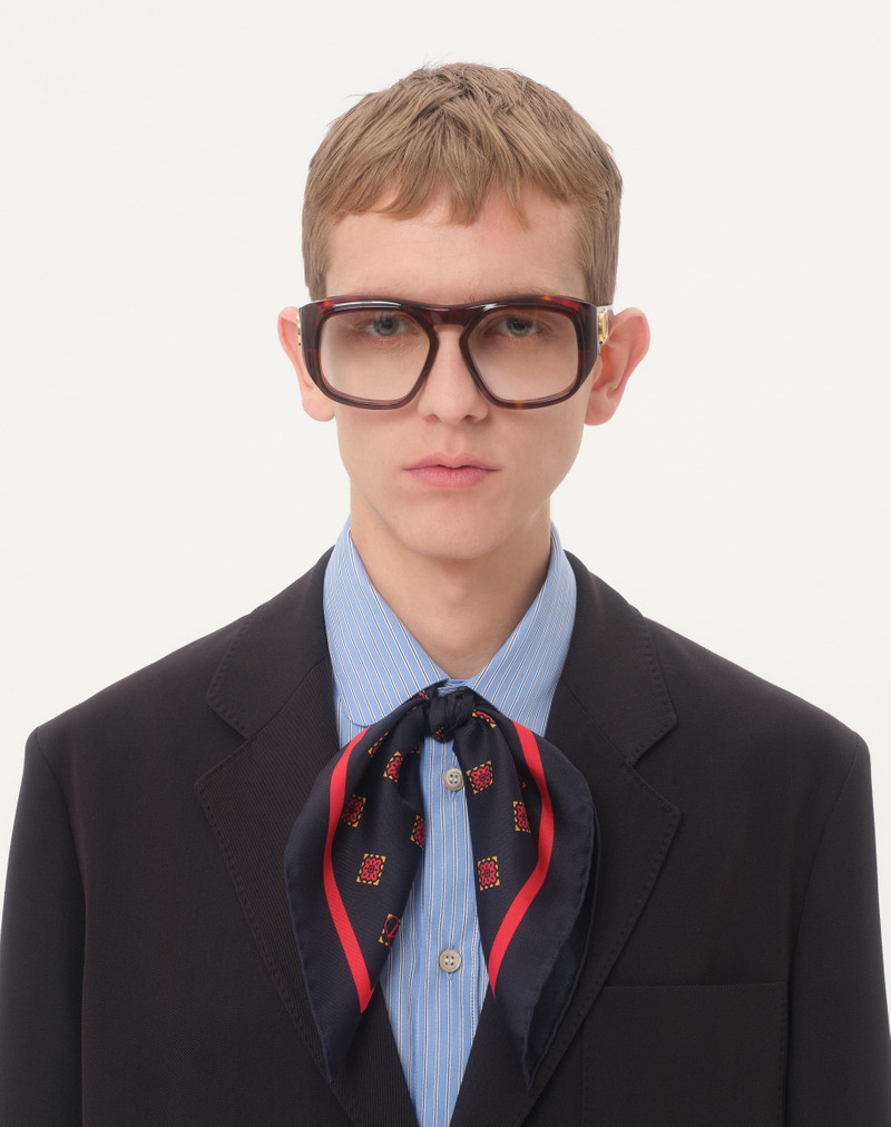 SINGLE-BREASTED WOOL AND COTTON JACKET WITH JACQUARD TRIMMINGS 3