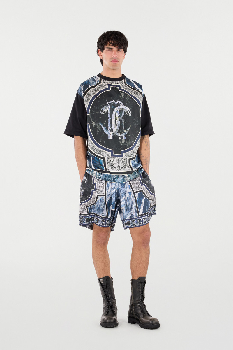 Roberto Cavalli T-Shirt With Marble Print And Decorations outlook