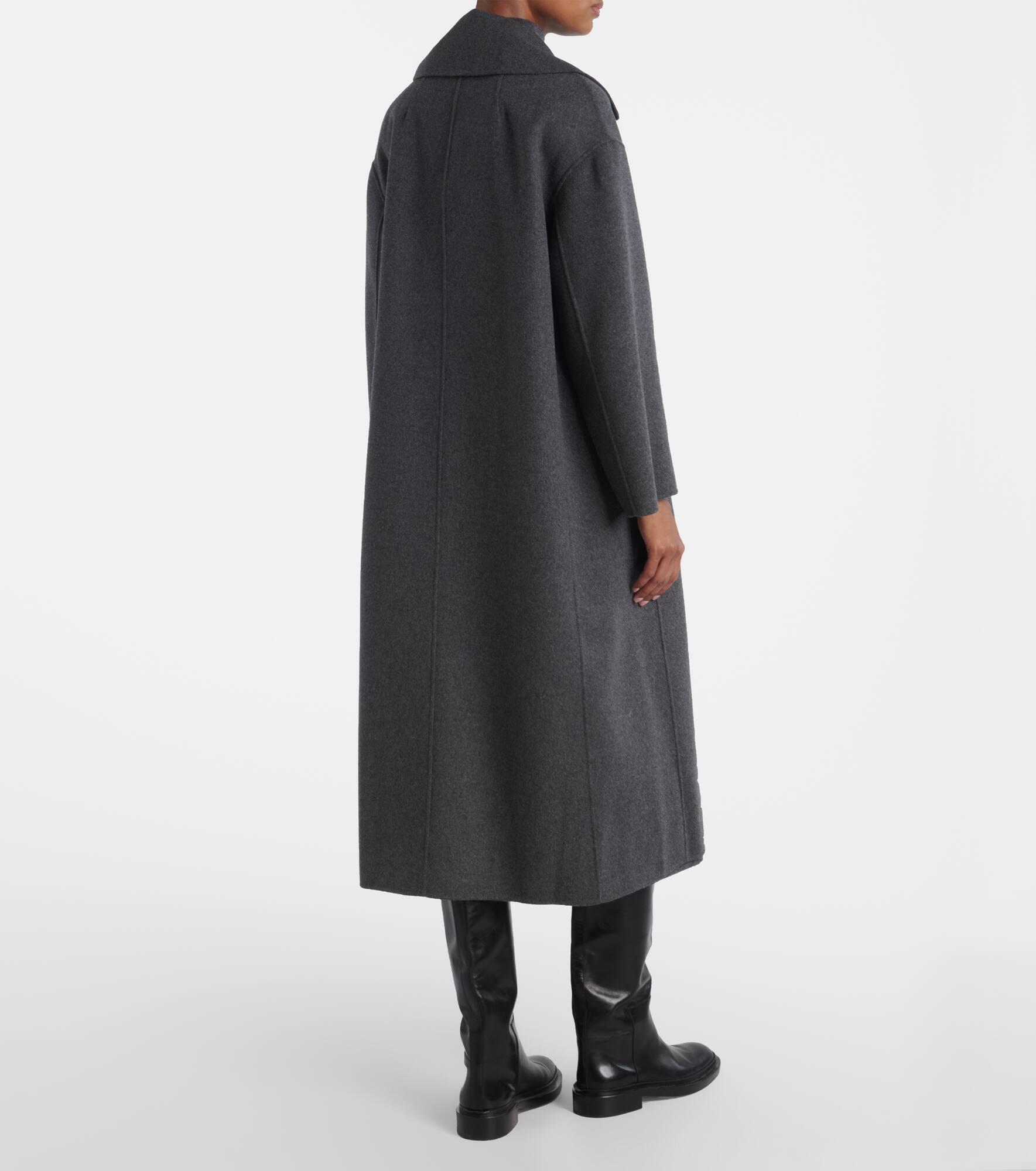 Belted virgin wool coat - 3