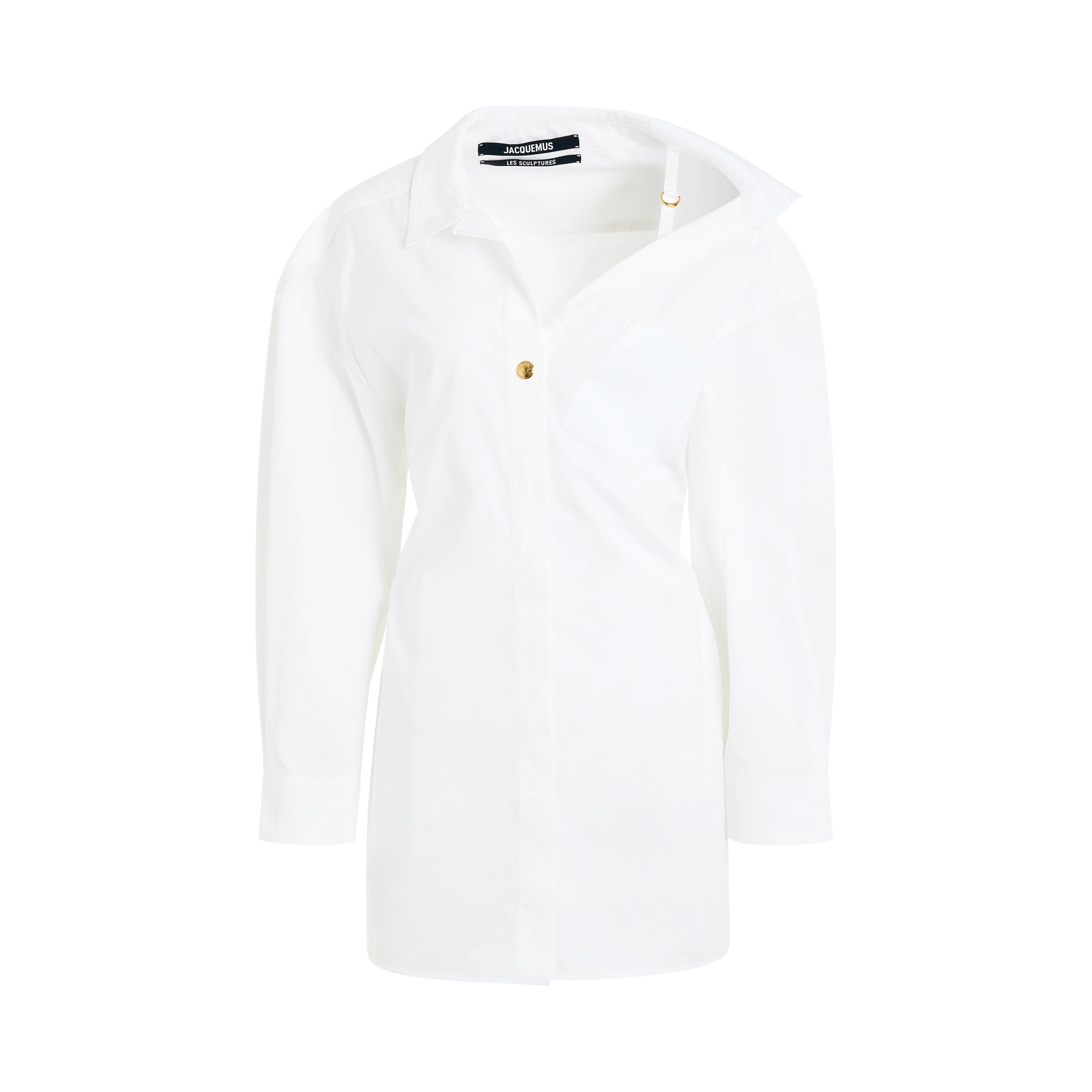 La Mini Robe Chemise Dress in White - 1
