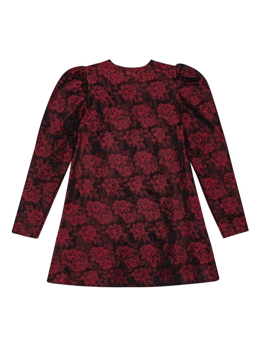 botanical-print jacquard long-sleeve minidress - 6