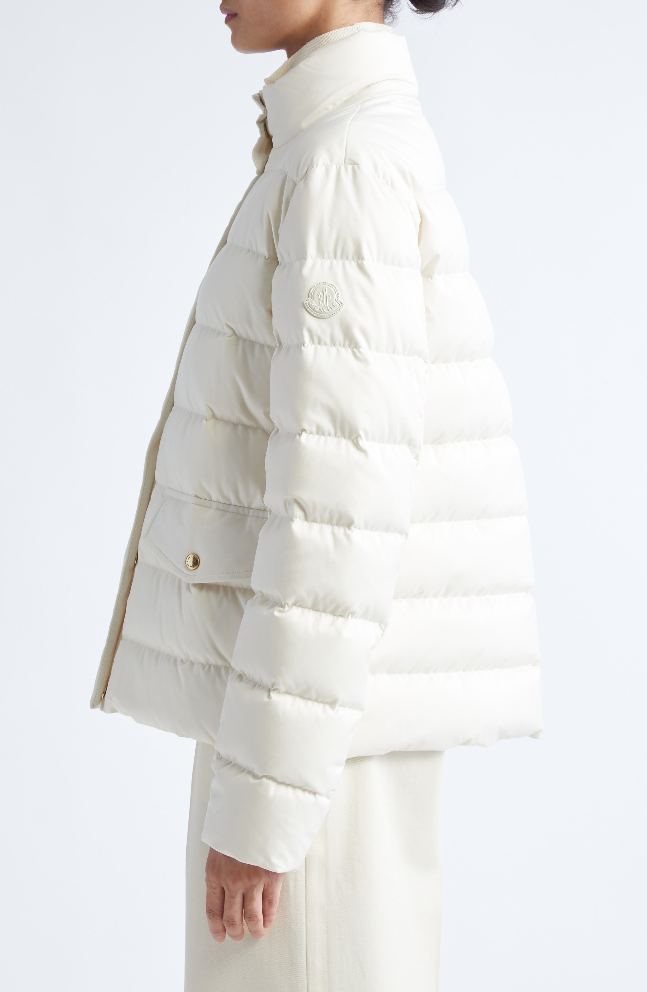 Moncler Bessettes Down Jacket in Pale Ivory at Nordstrom - 3