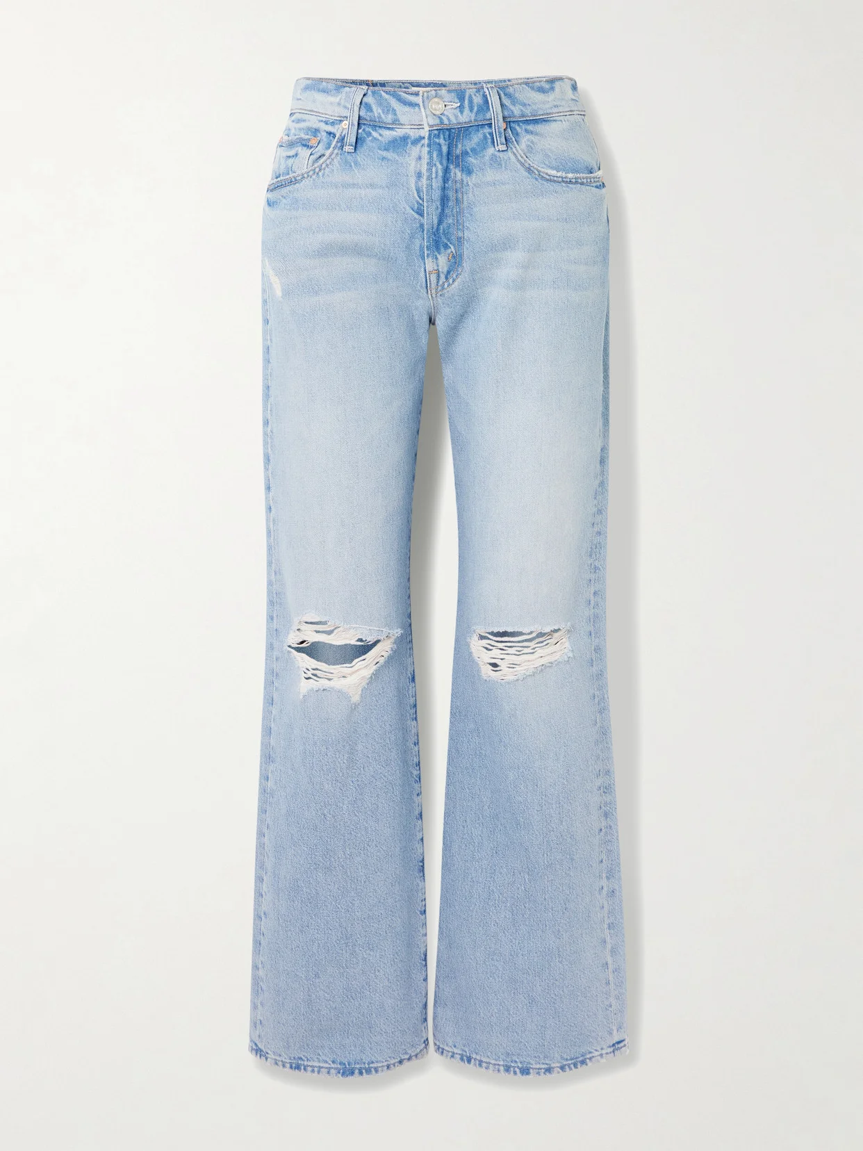 Maven Sneak Distressed High-rise Straight-leg Jeans - 1