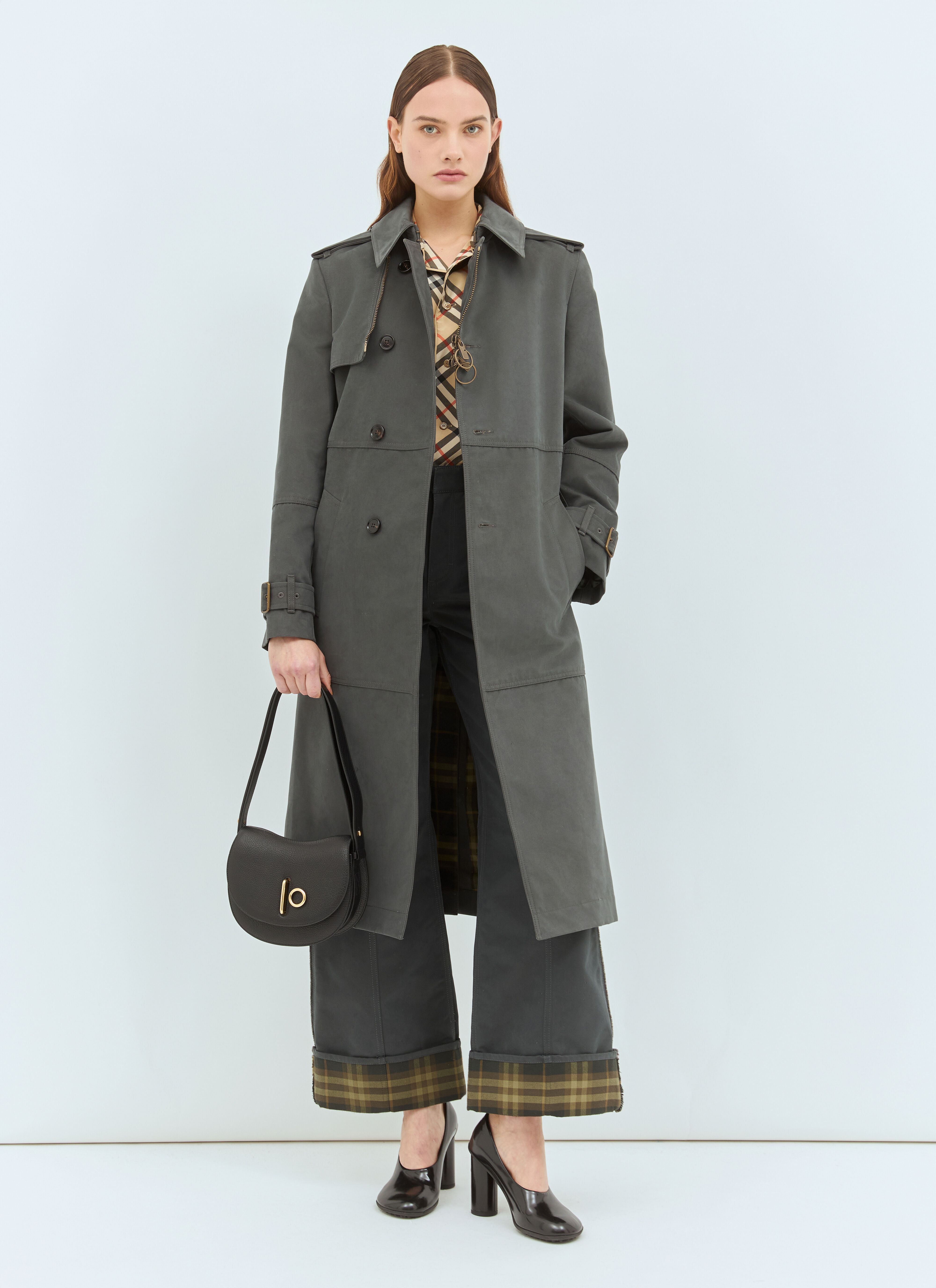 Long Cotton Nylon Trench Coat - 2