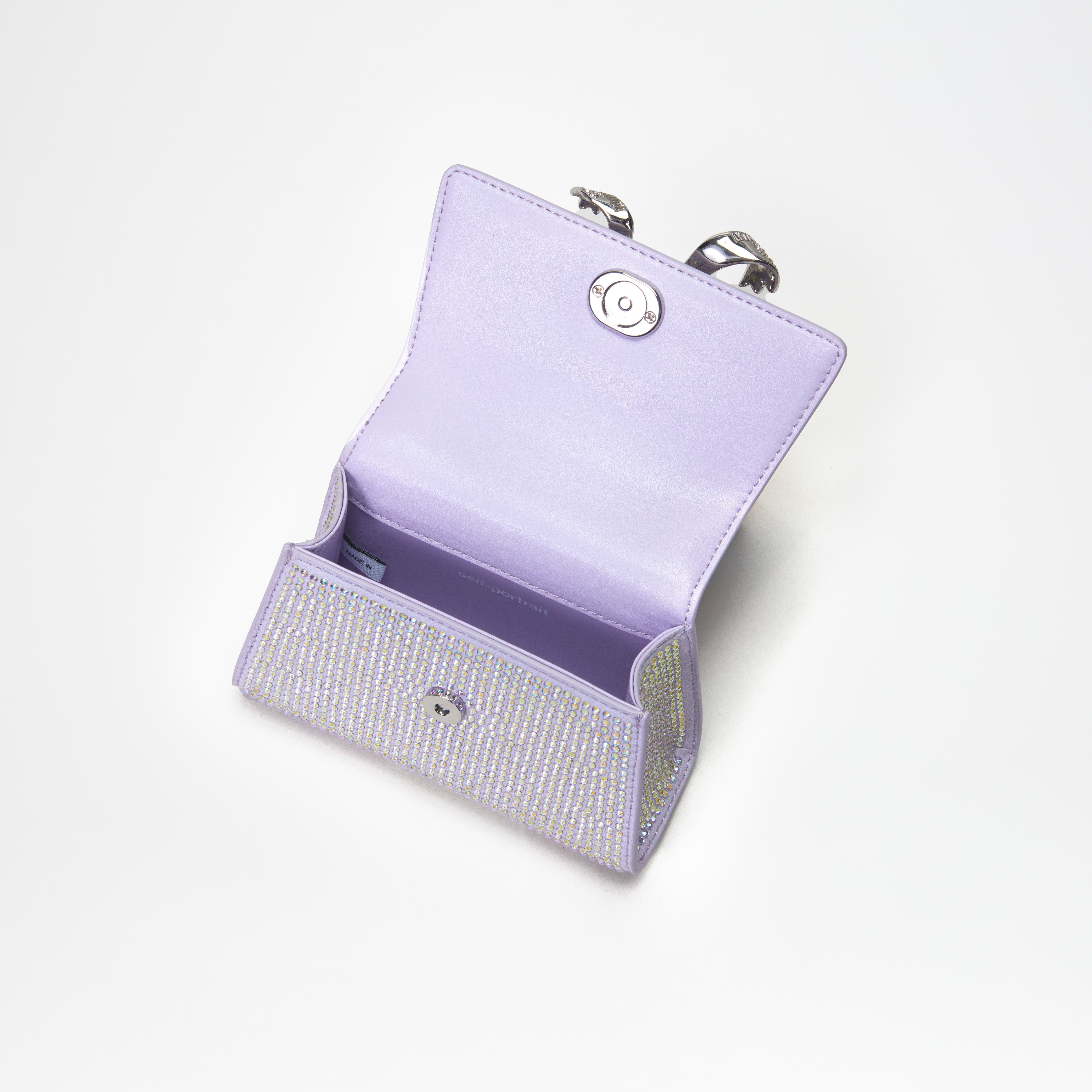 Purple Rhinestone Bow Micro Bag - 5