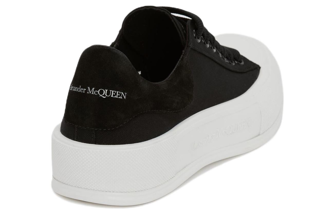 Alexander McQueen Deck Plimsoll Lace-Up Trainers 'Black White' 707680W4MV71070 - 4