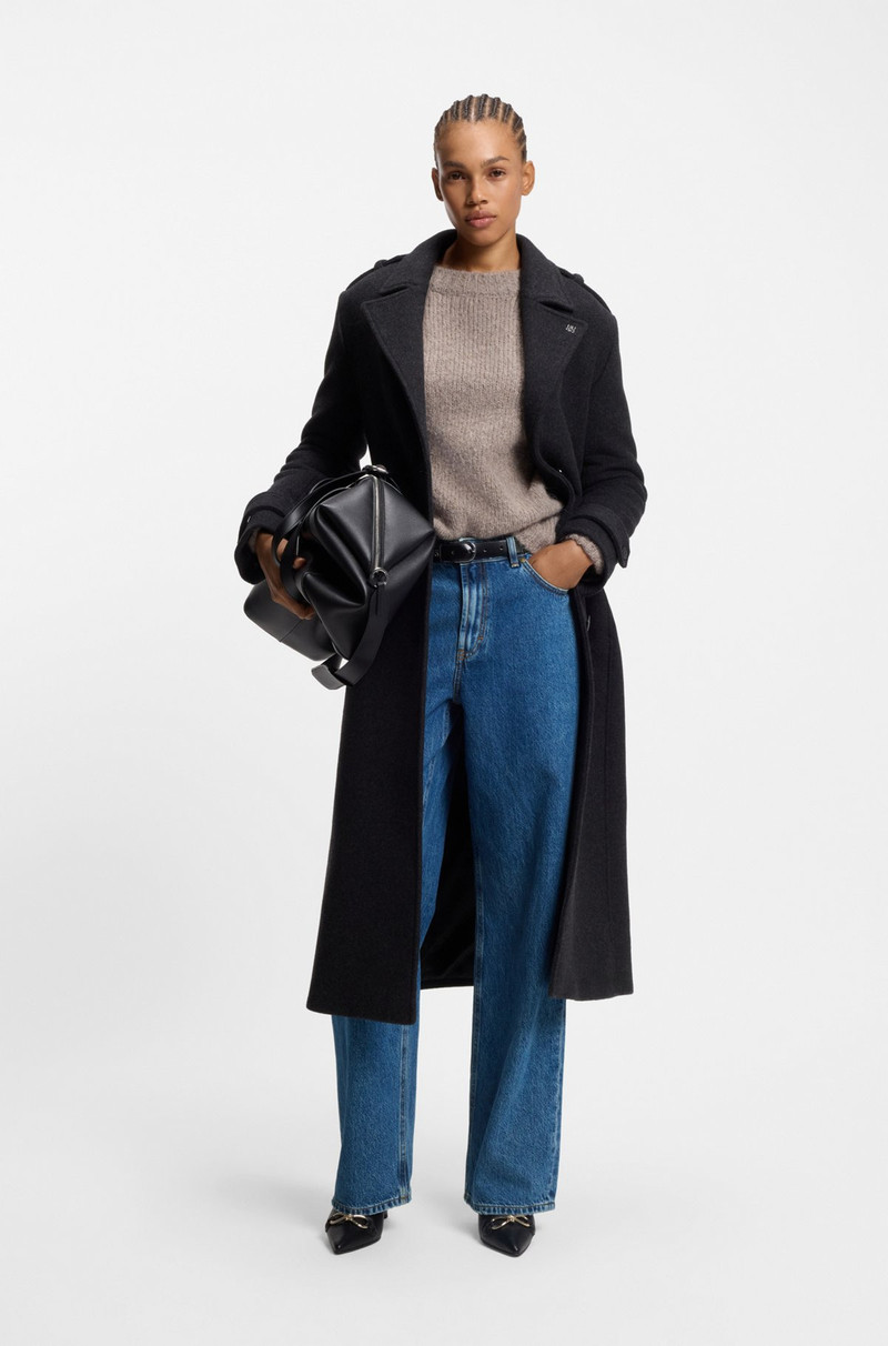 HUGO WIDE-LEG JEANS IN BLUE DENIM WITH STACKED LOGO outlook