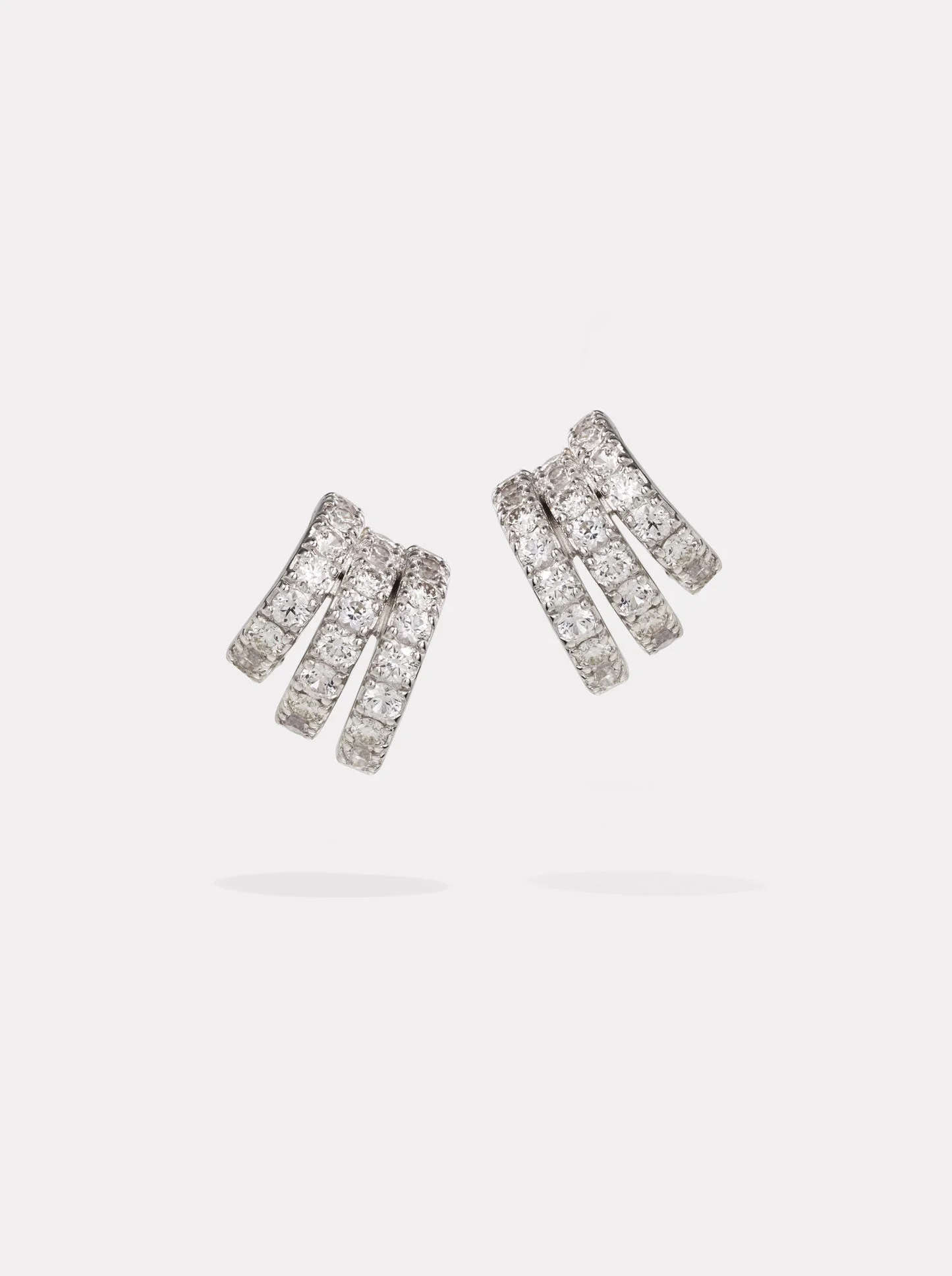 Classic Pavé Earring Stack | White Gold - 1