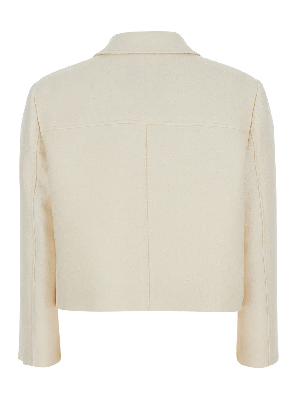Gucci Women White Jacket With Notched Revers In Gg Canvas Woman - 2