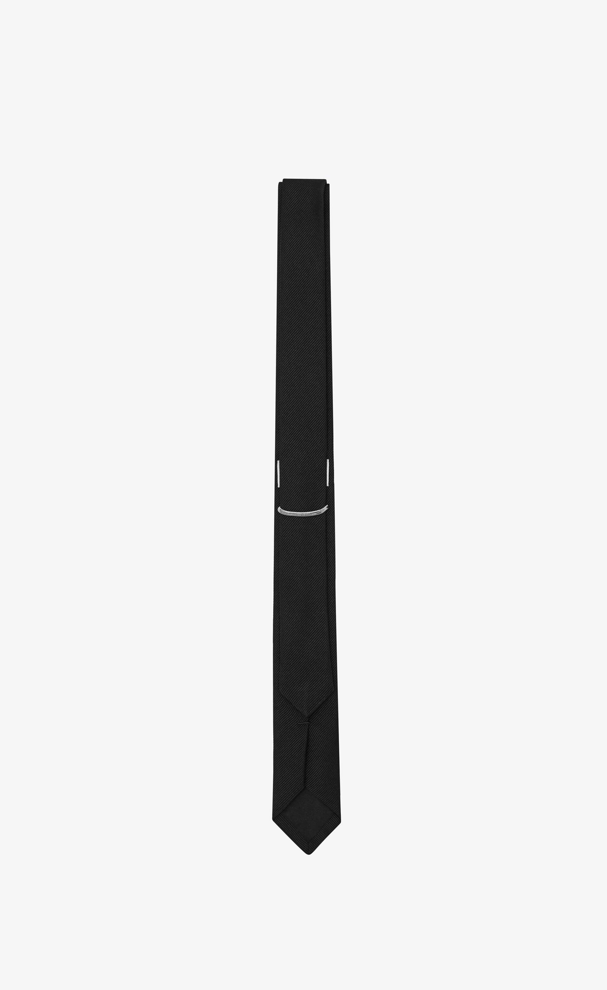 signature evening skinny tie in black silk grosgrain - 2