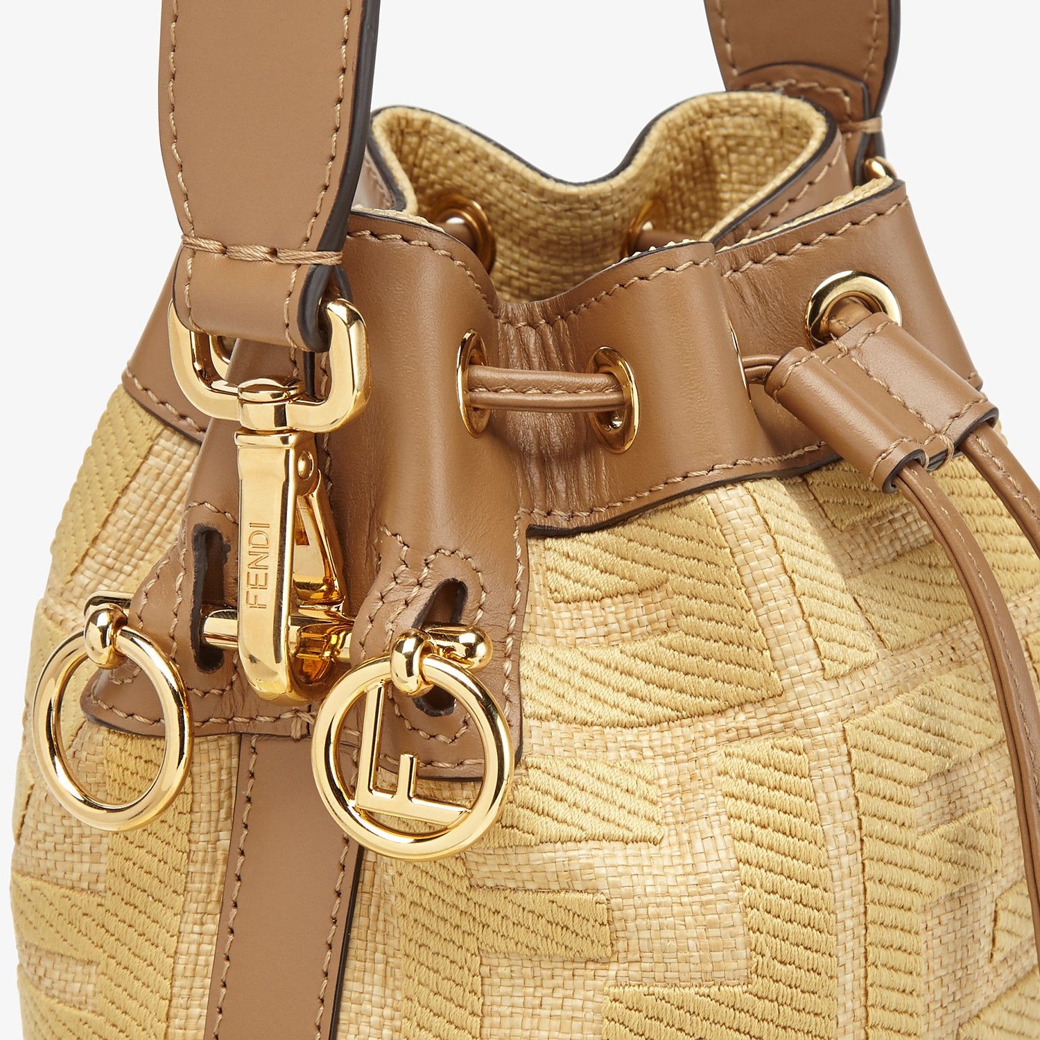 Beige raffia mini bag - 6