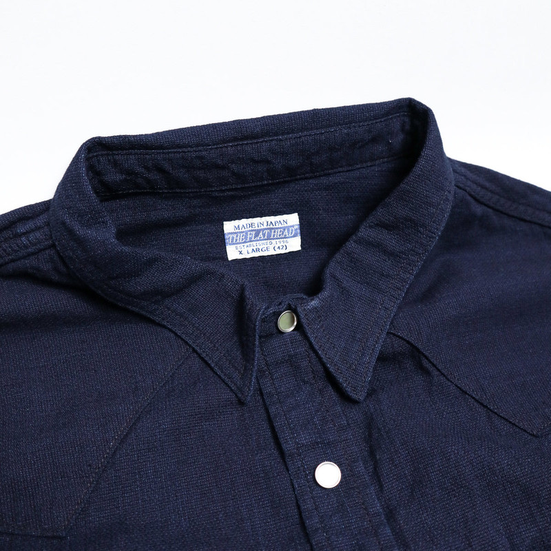 THE FLAT HEAD FN-SCW-002L 5.5oz Indigo Dobby Western Shirt outlook