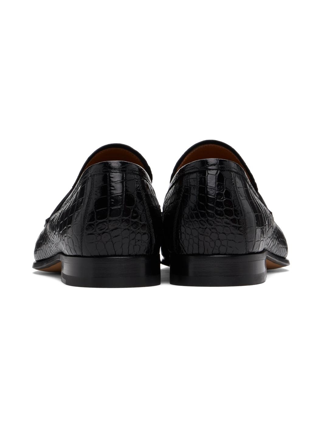 Black Croc Bailey Loafers - 2
