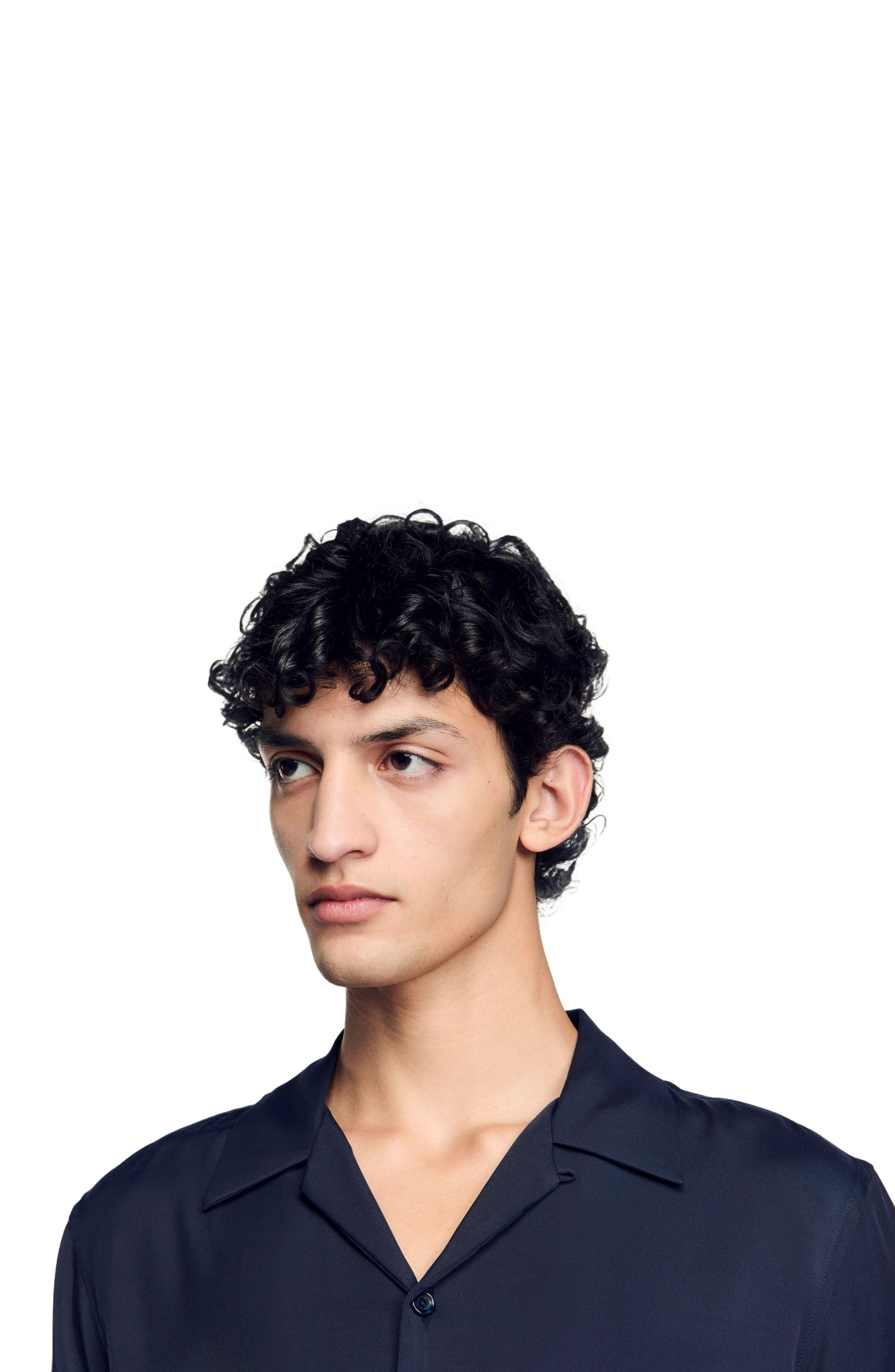 SANDRO Shark collar shirt in Midnight Blue at Nordstrom - 4