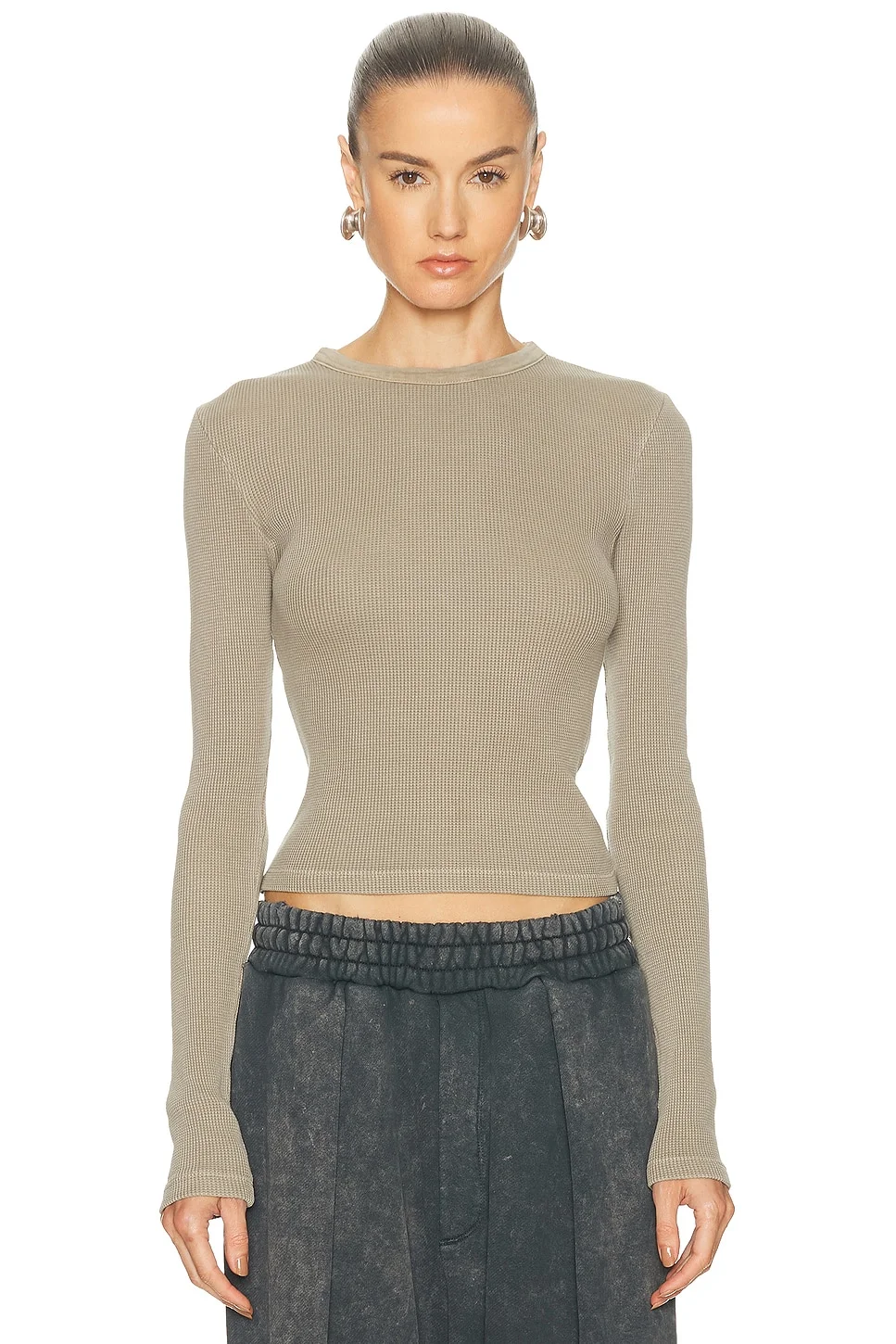 Pillar Waffle Crewneck Top - 1