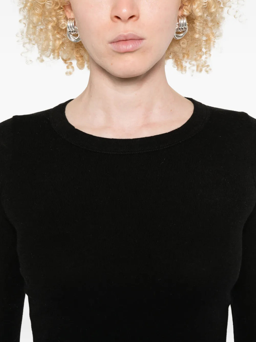 RICK OWENS - Women Cropped Rib LS T-shirt - 4
