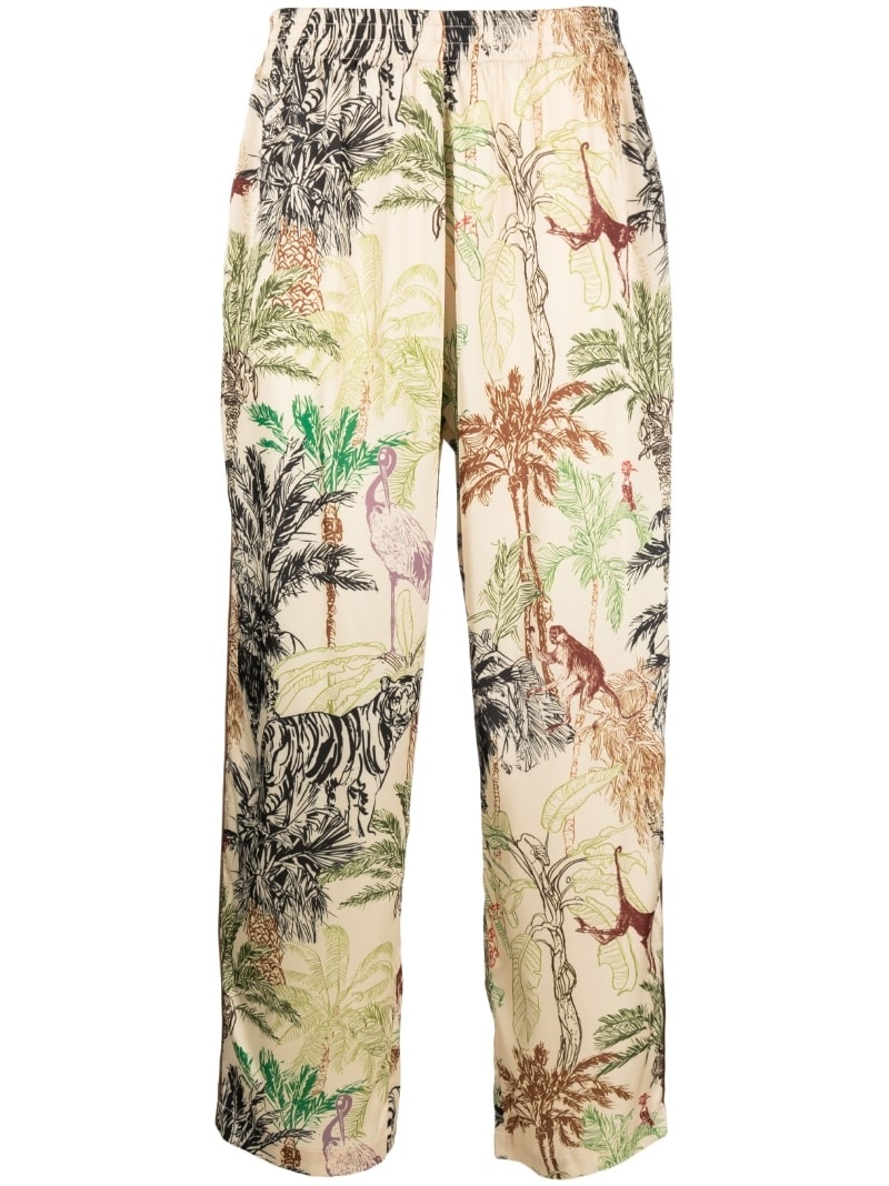 jungle-print trousers - 1