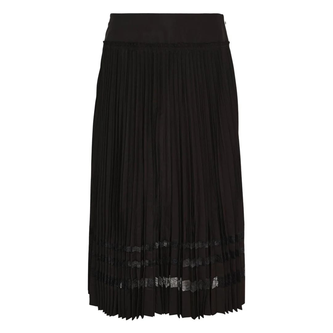 Midi Pleated Lace Skirt - 1