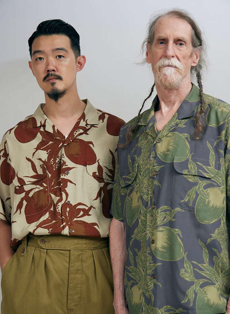 Open Collar Shirt Bihar Mango in Beige 4