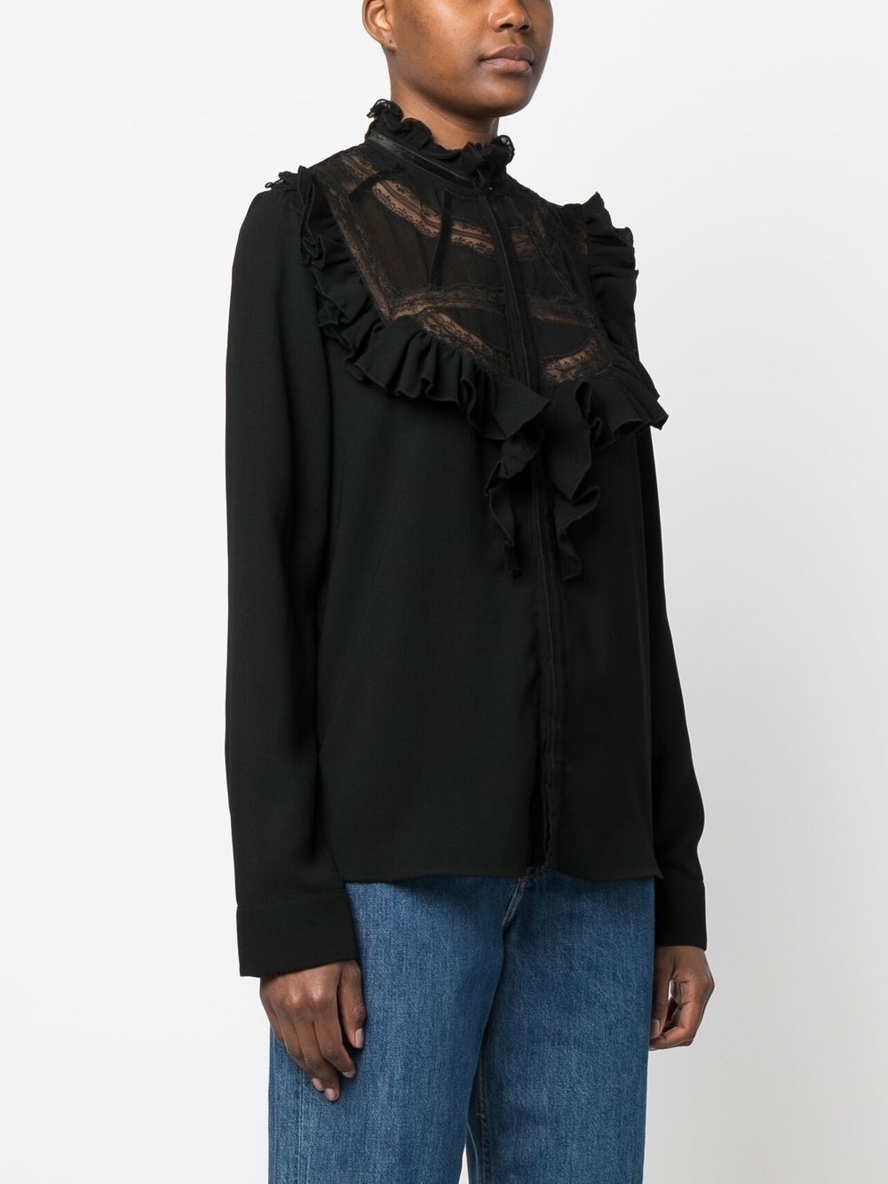 ruffled long-sleeved blouse - 3
