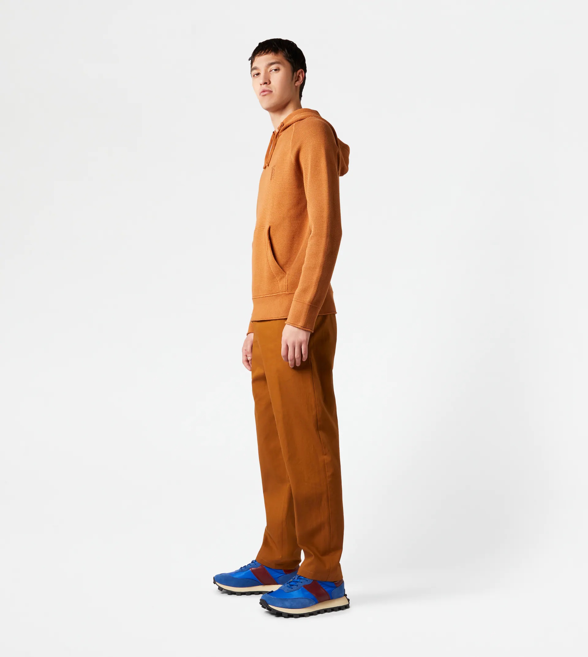 SWEATSHIRT-STYLE JUMPER IN COTTON - BROWN - 4