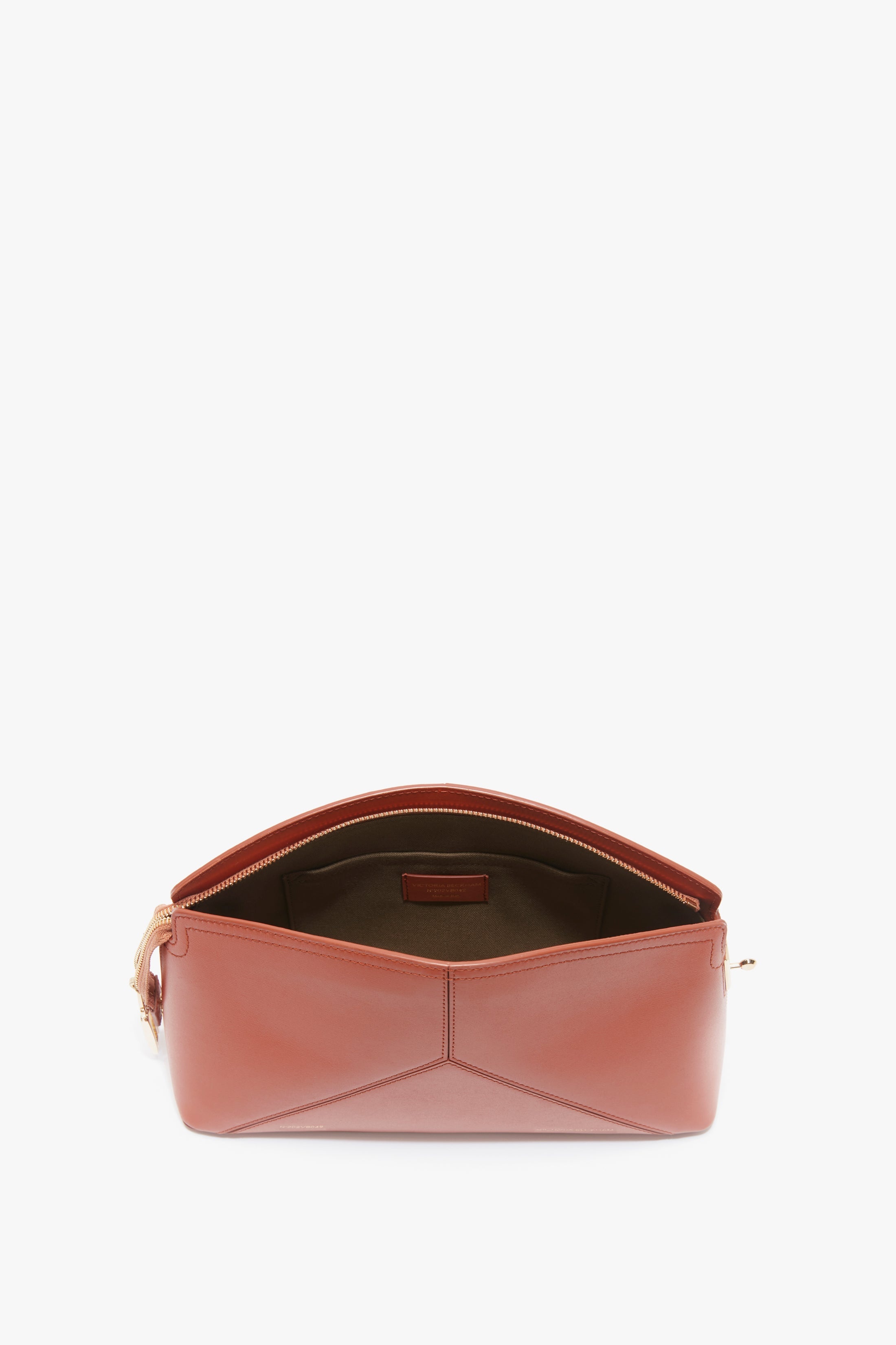 Victoria Clutch Bag In Tan Leather - 7