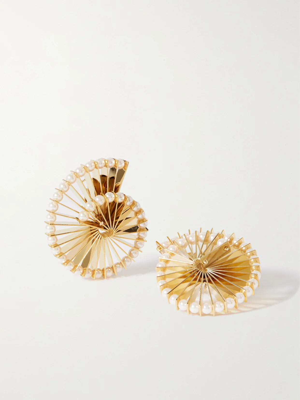 Gold-tone Faux Pearl Earrings - 1