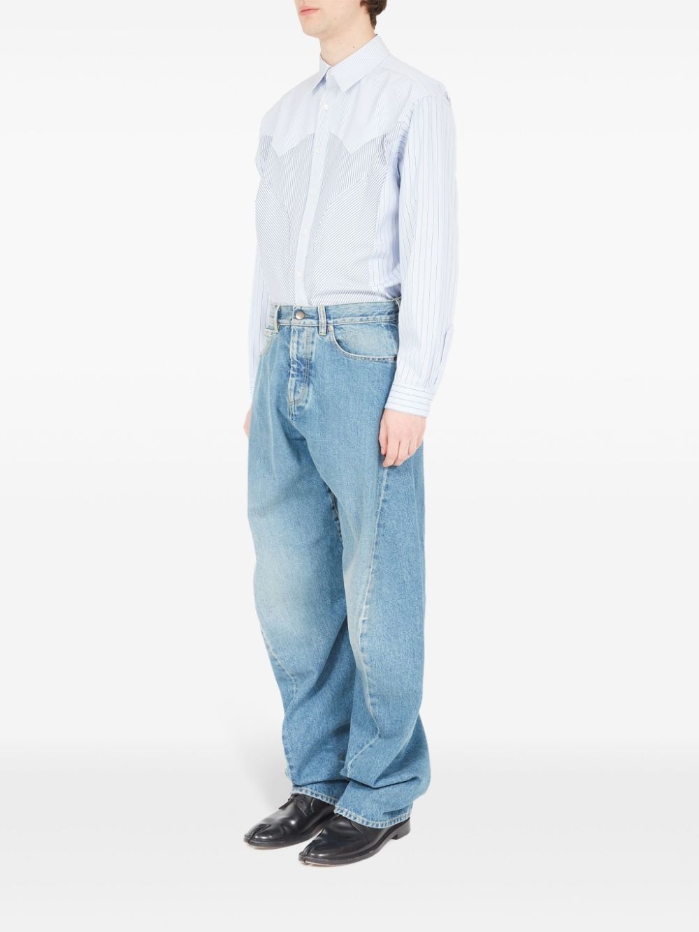 seam-detail tapered jeans - 6