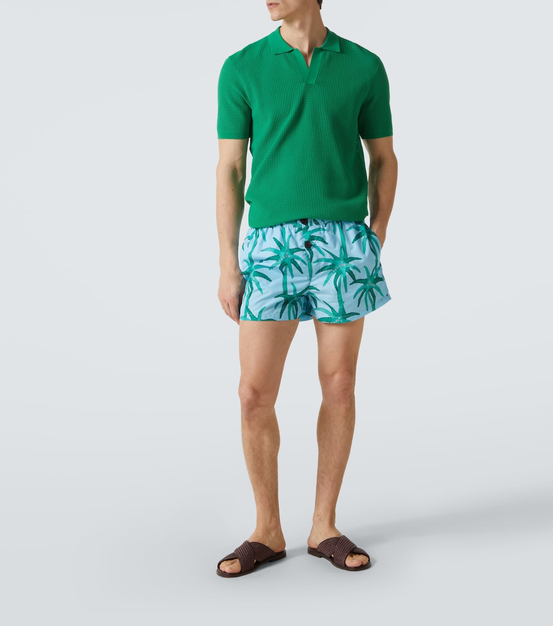 Roddy waffle-knit mesh polo shirt - 2