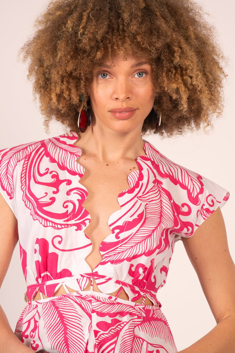 Poupette St Barth Mini Dress Hazel - Pink Reef Wave outlook