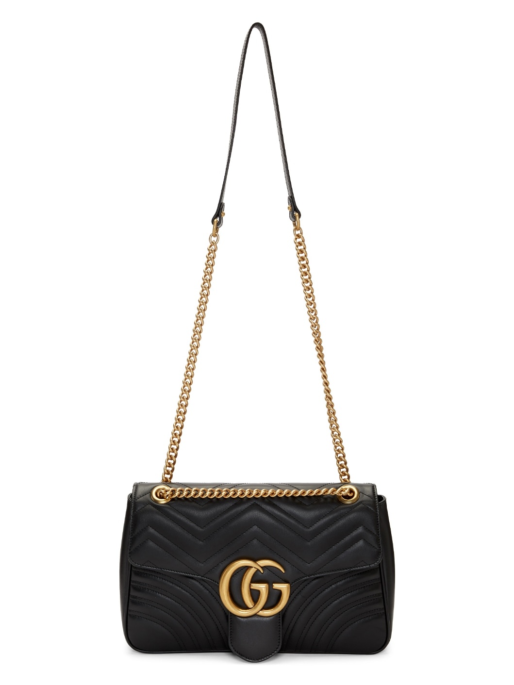 GUCCI Black Medium GG Marmont Shoulder Bag ssense REVERSIBLE - Main Image