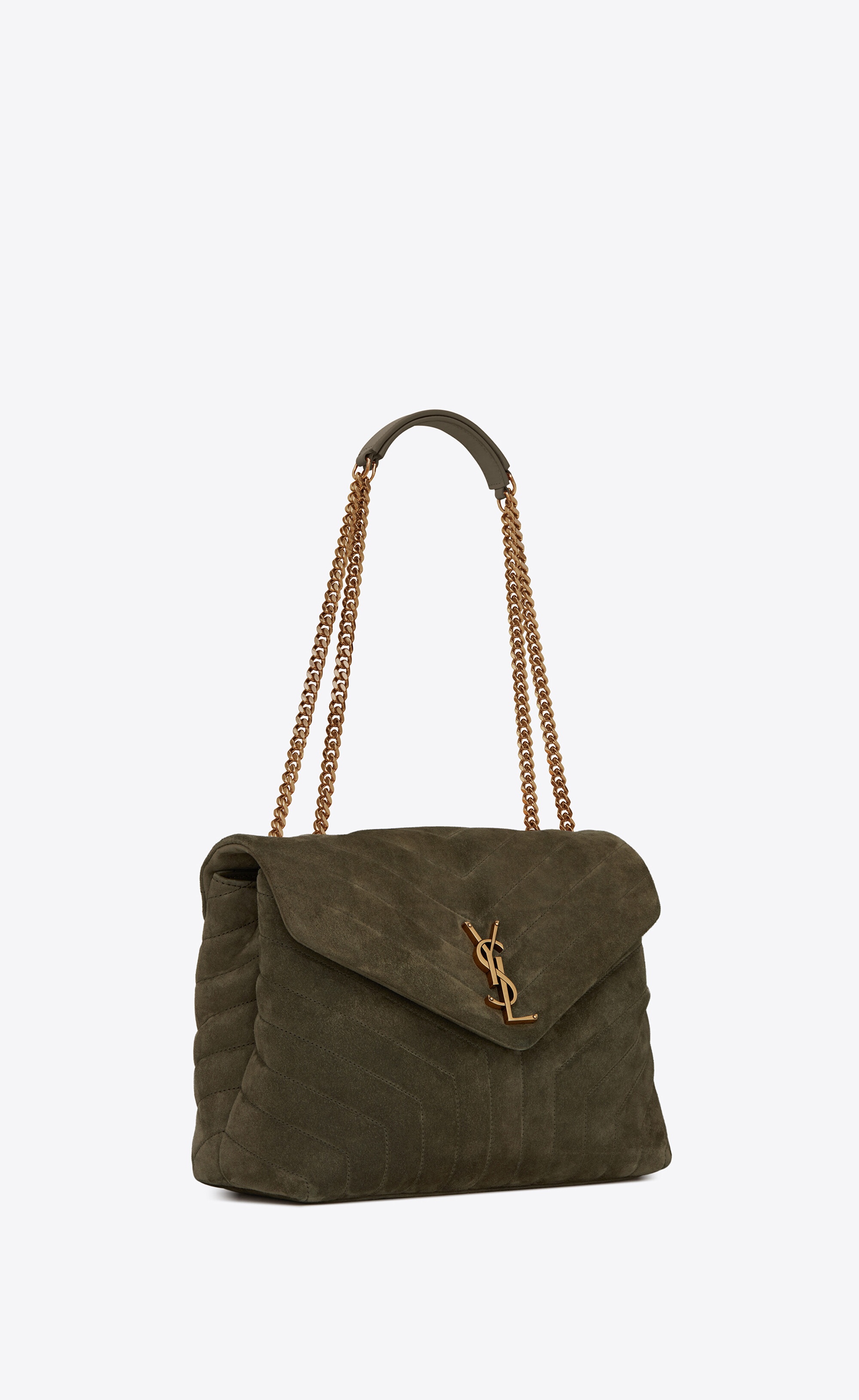 loulou medium bag in y-quilted suede - 6