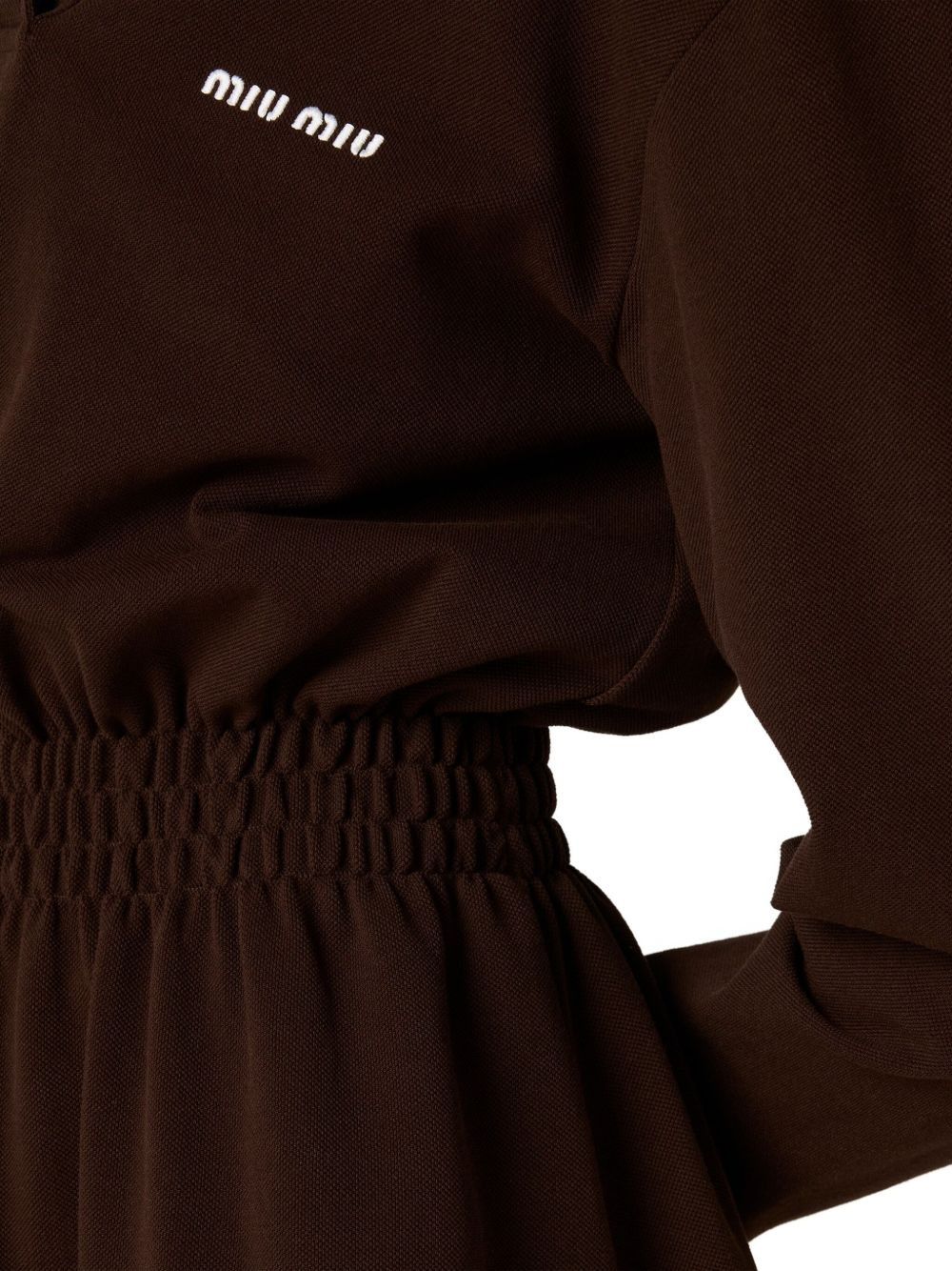 logo-embroidered piqué dress - 5