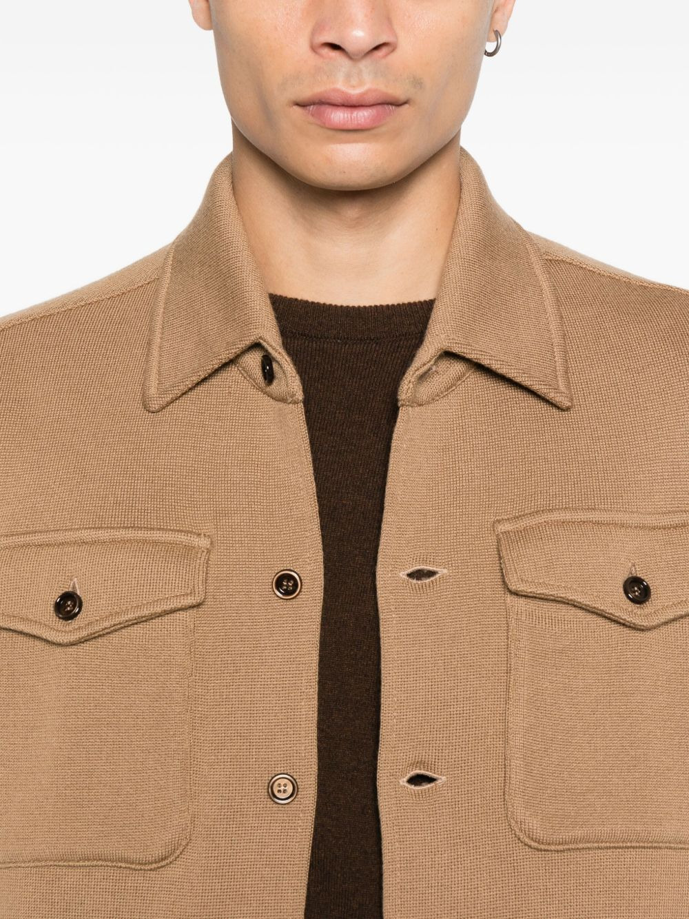 buttoned flap-pocket jacket - 5