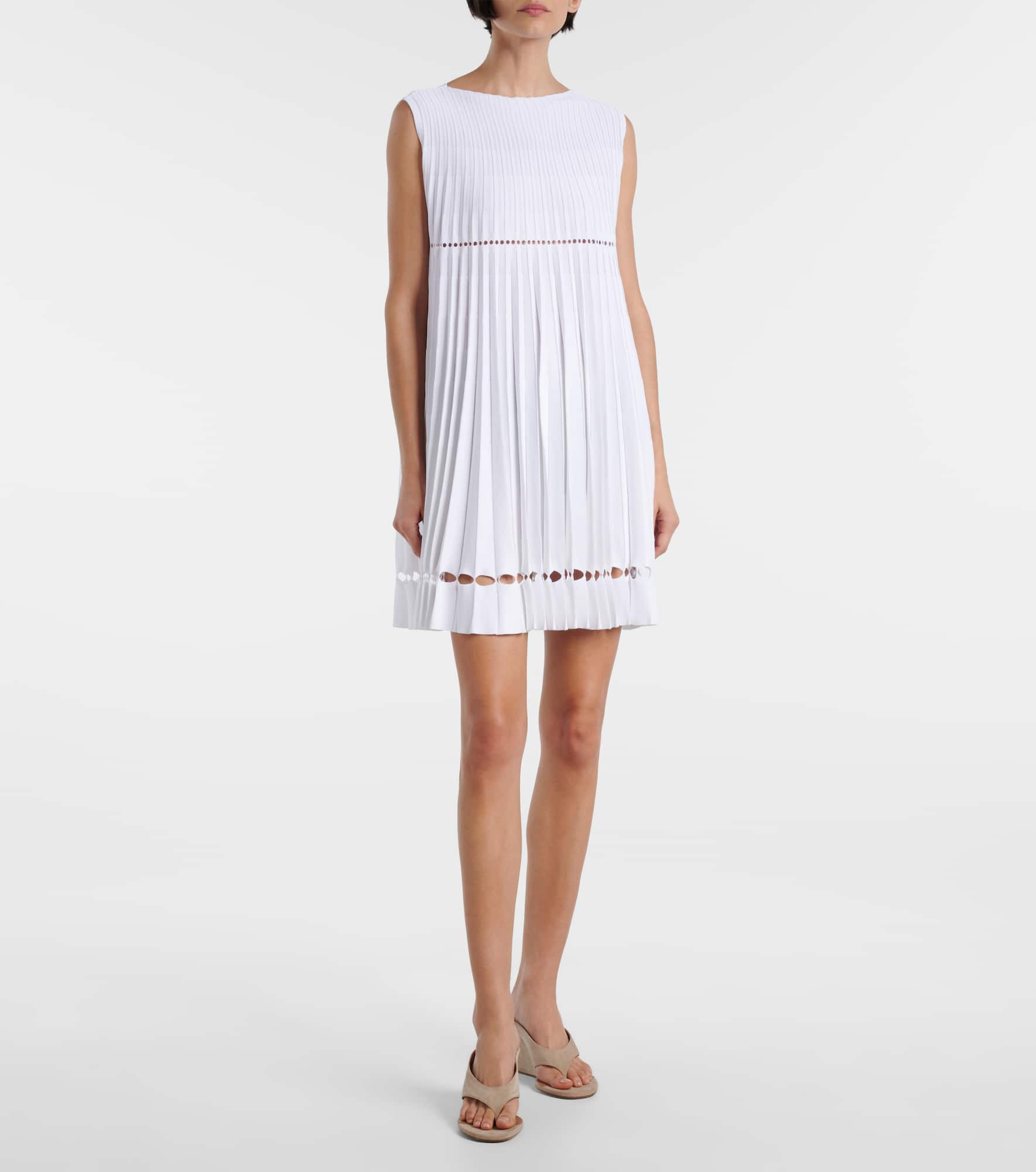 Plissé pointelle minidress - 2