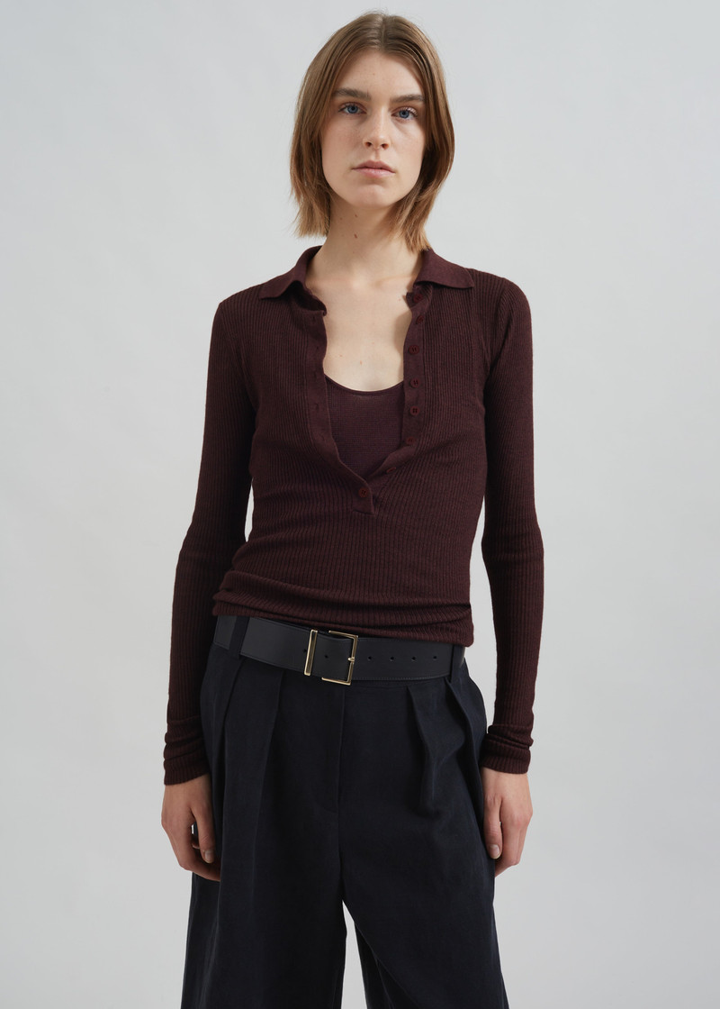Solana Polo Bodysuit - Burgundy 7