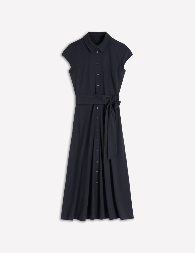 Marcia Jersey Shirt Dress-Navy 2