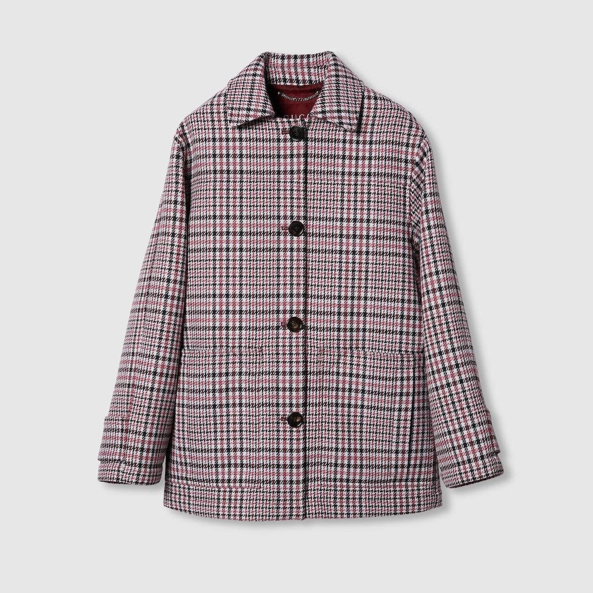 Check wool crêpe jacket - 1