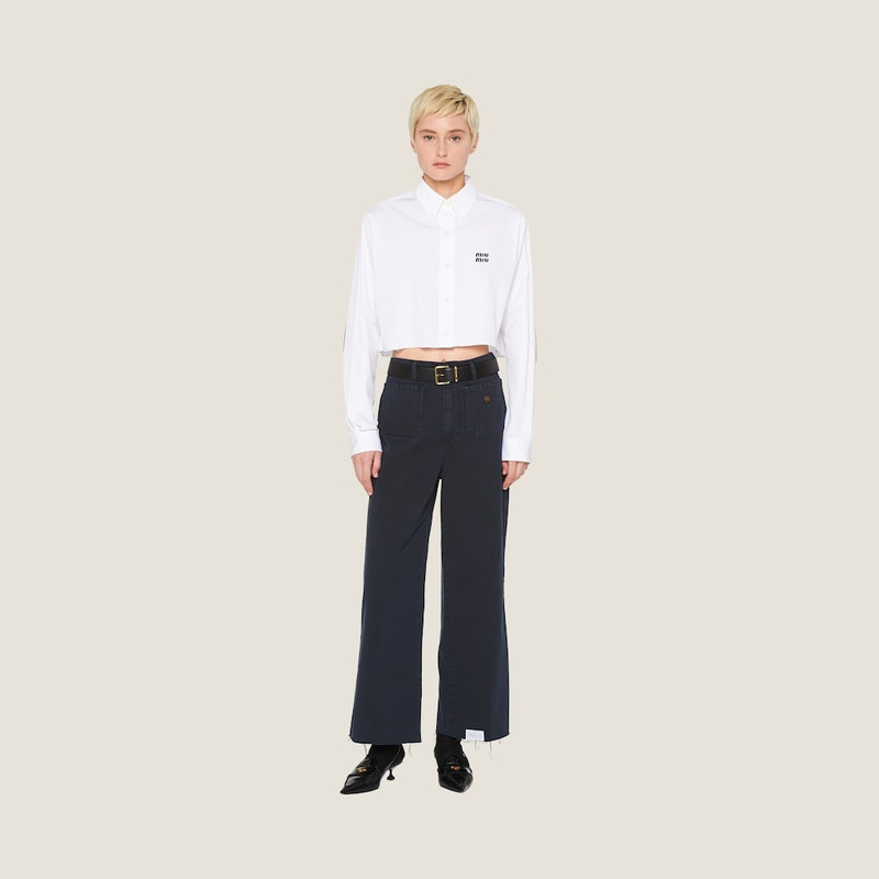 Miu Miu Garment-dyed drill pants outlook