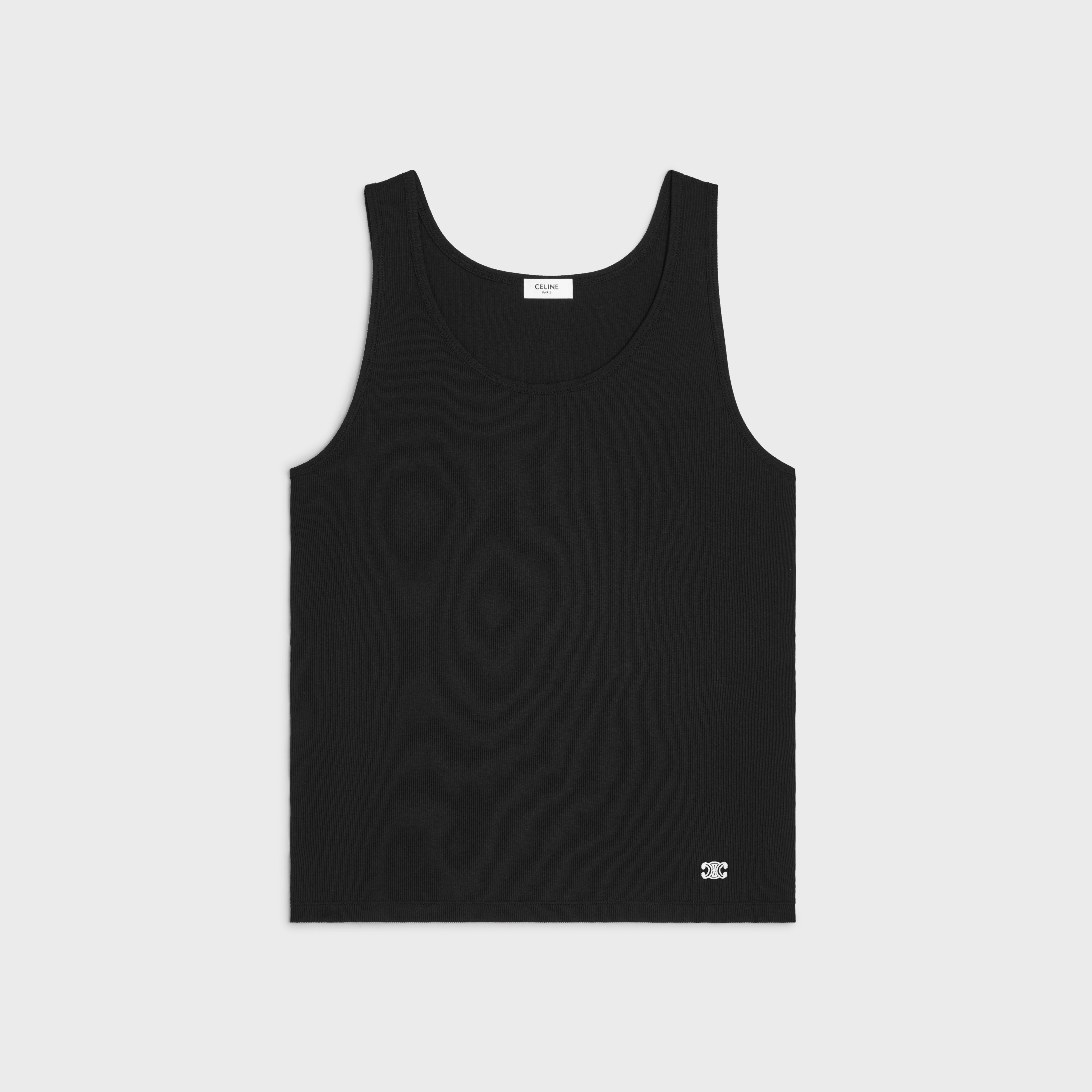 関税込 CELINE | EMBROIDERED TANK TOP IN SILK AND COTTON CELINE embroidered triomphe tank top in cotton jersey