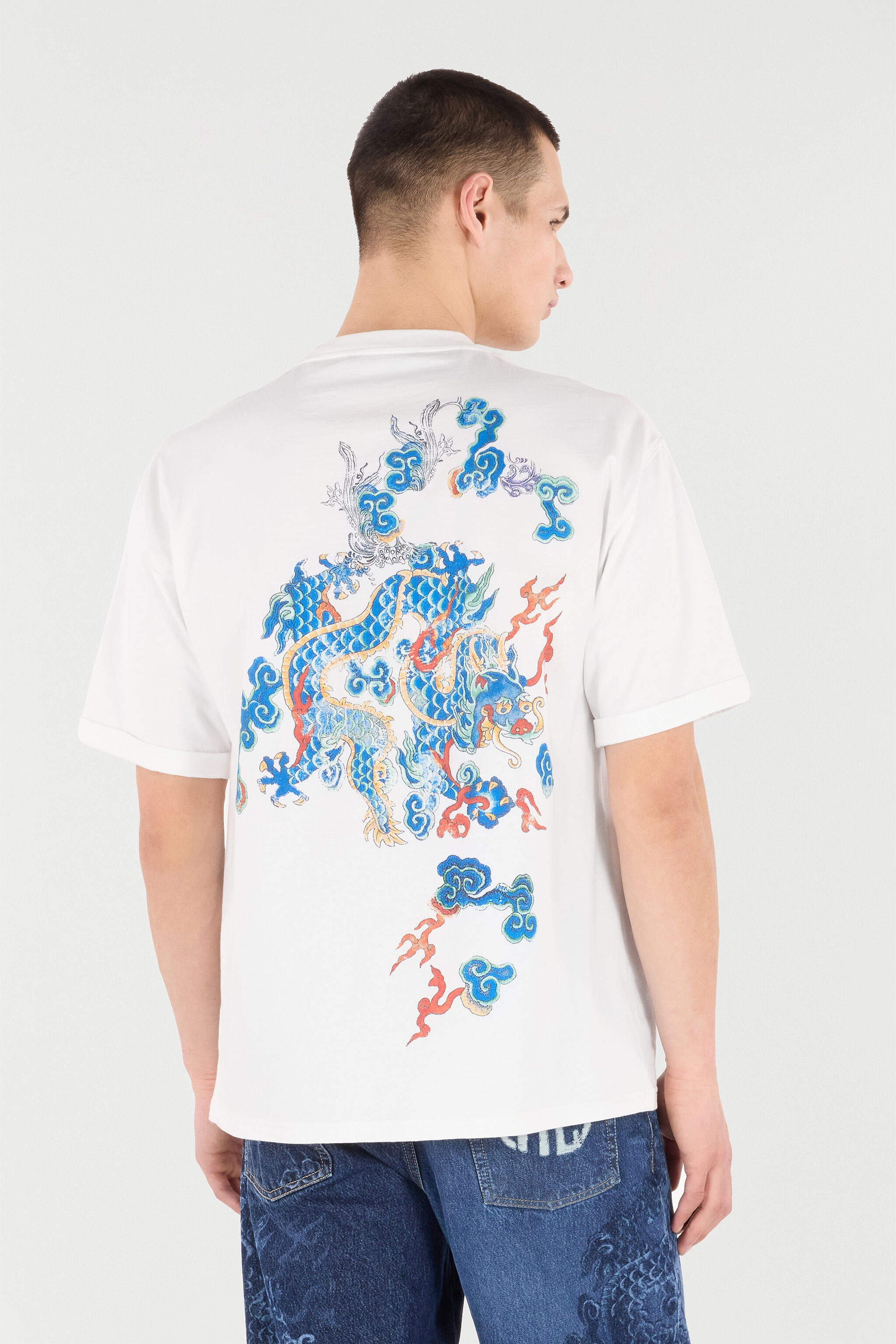 Cotton T-Shirt With Dragon And Logo - 4