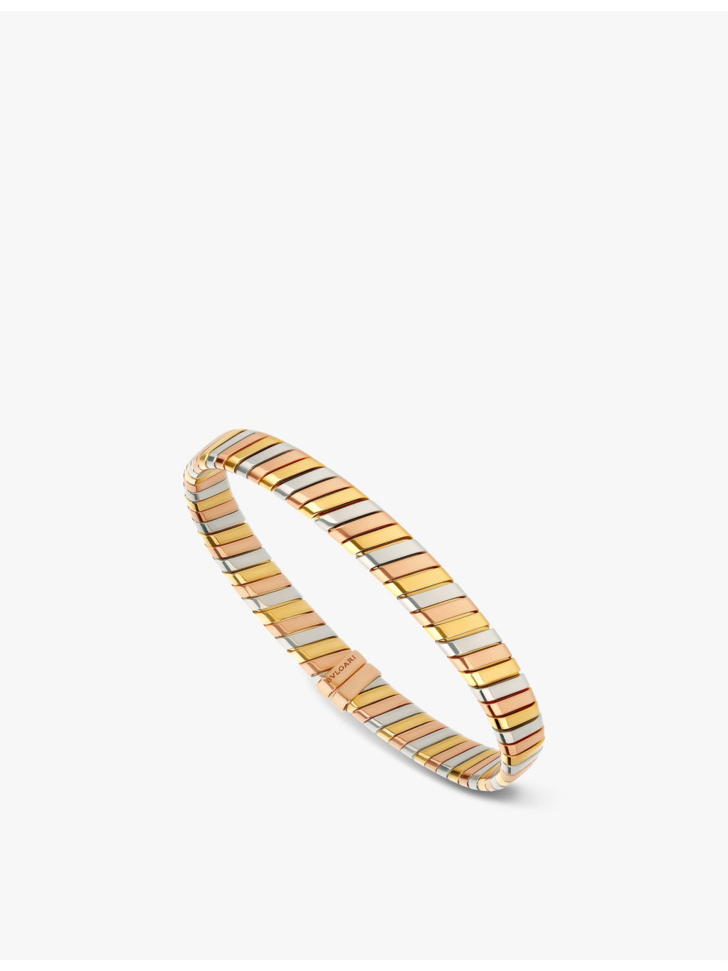 Bvlgari Tubogas 18ct yellow-gold, white-gold and rose-gold bracelet - 4