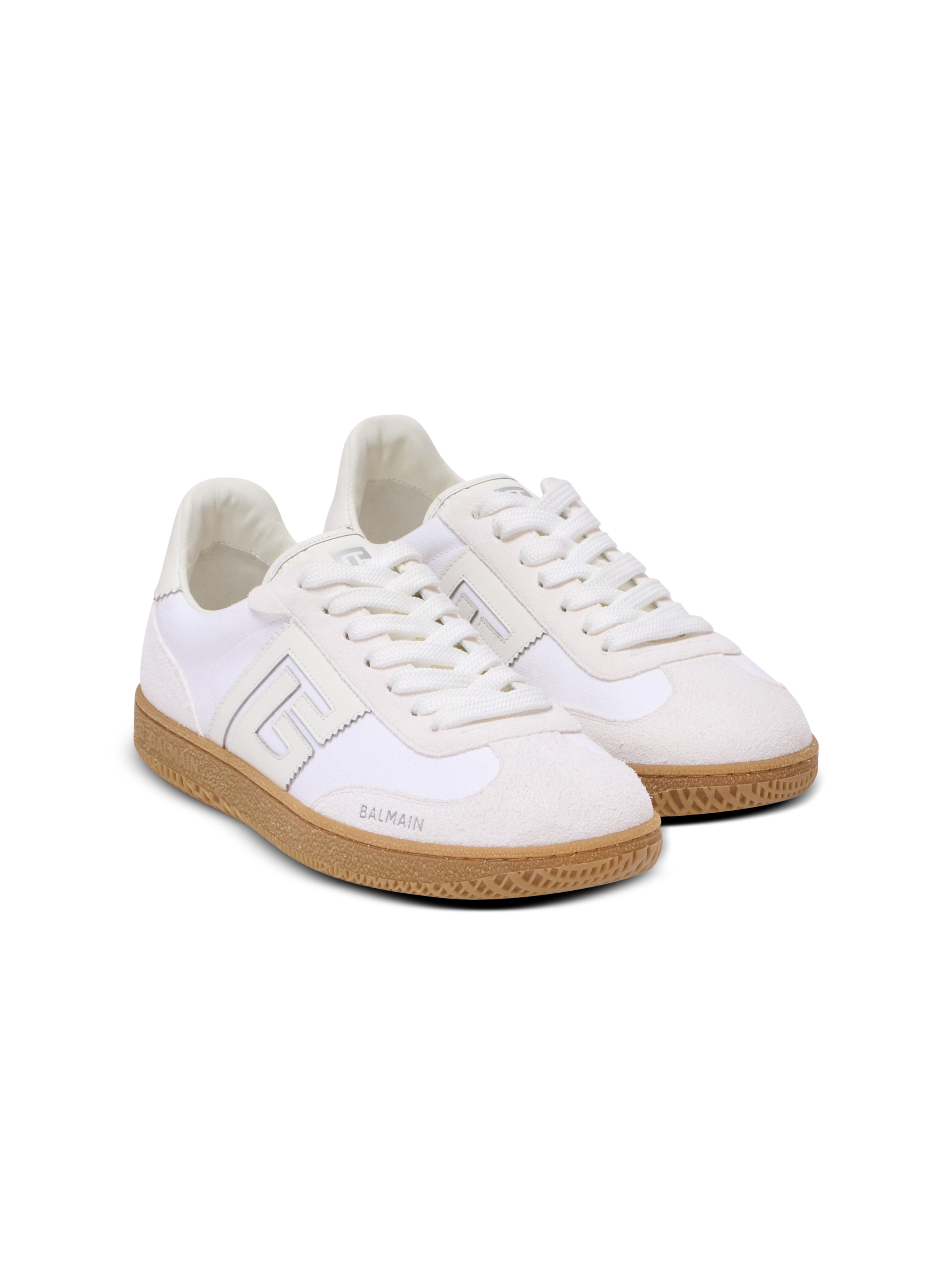 Balmain Leather and canvas Balmain Swan trainers | REVERSIBLE