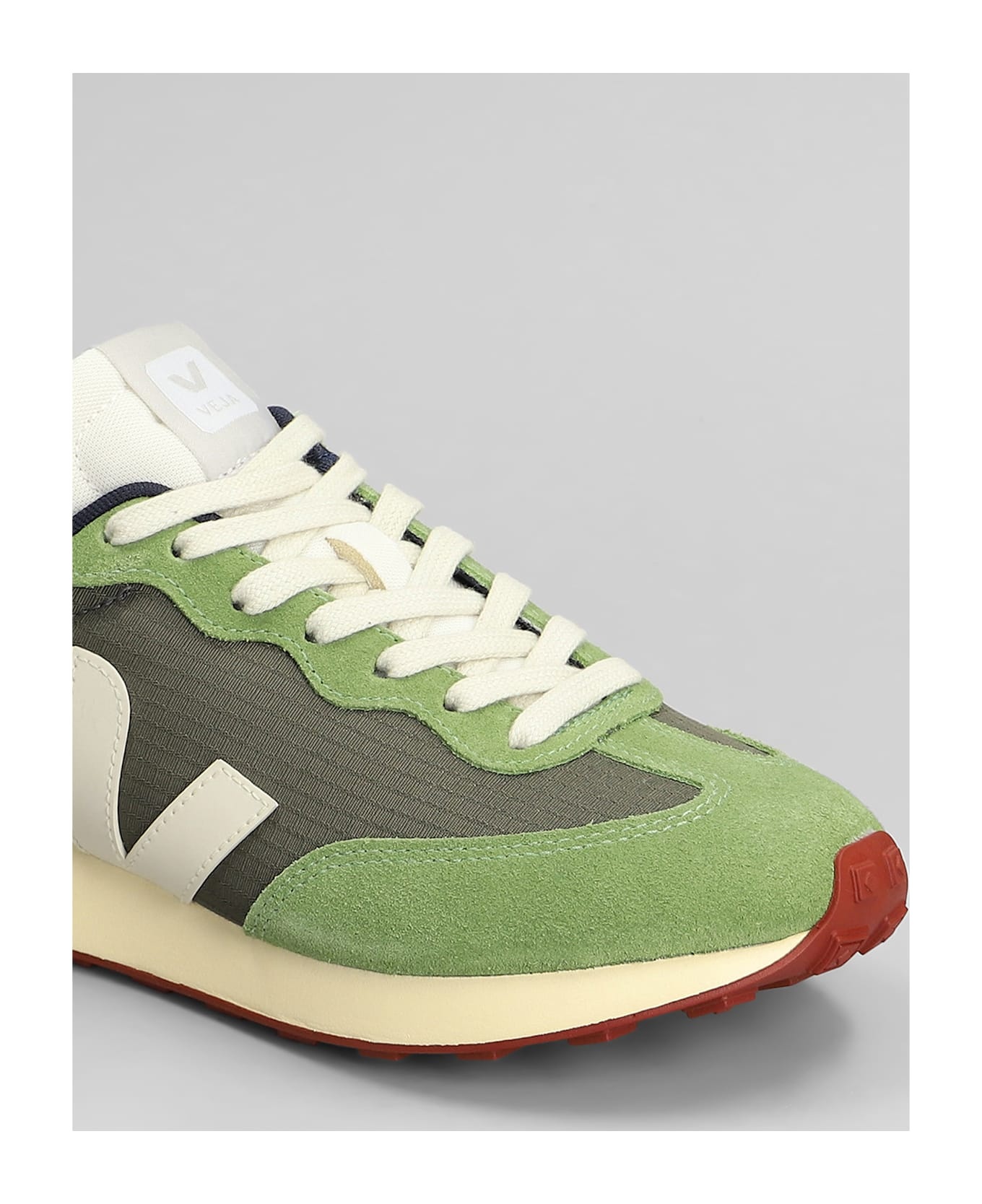 Rio Branco Ii Sneakers In Green Suede And Fabric - 5