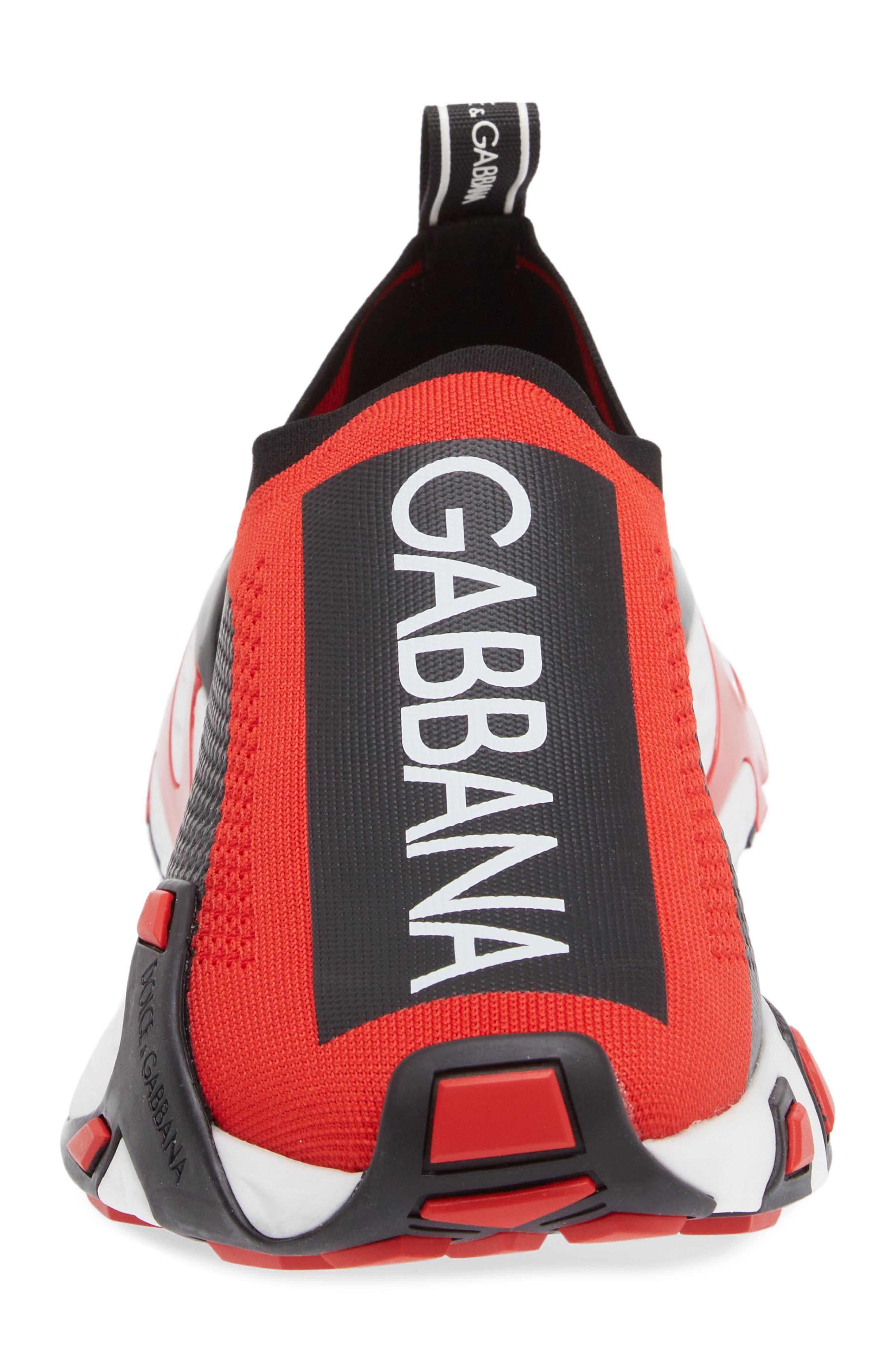Dolce&Gabbana Sorrento Logo Slip-On Sneaker in Red/Black/White at Nordstrom - 4